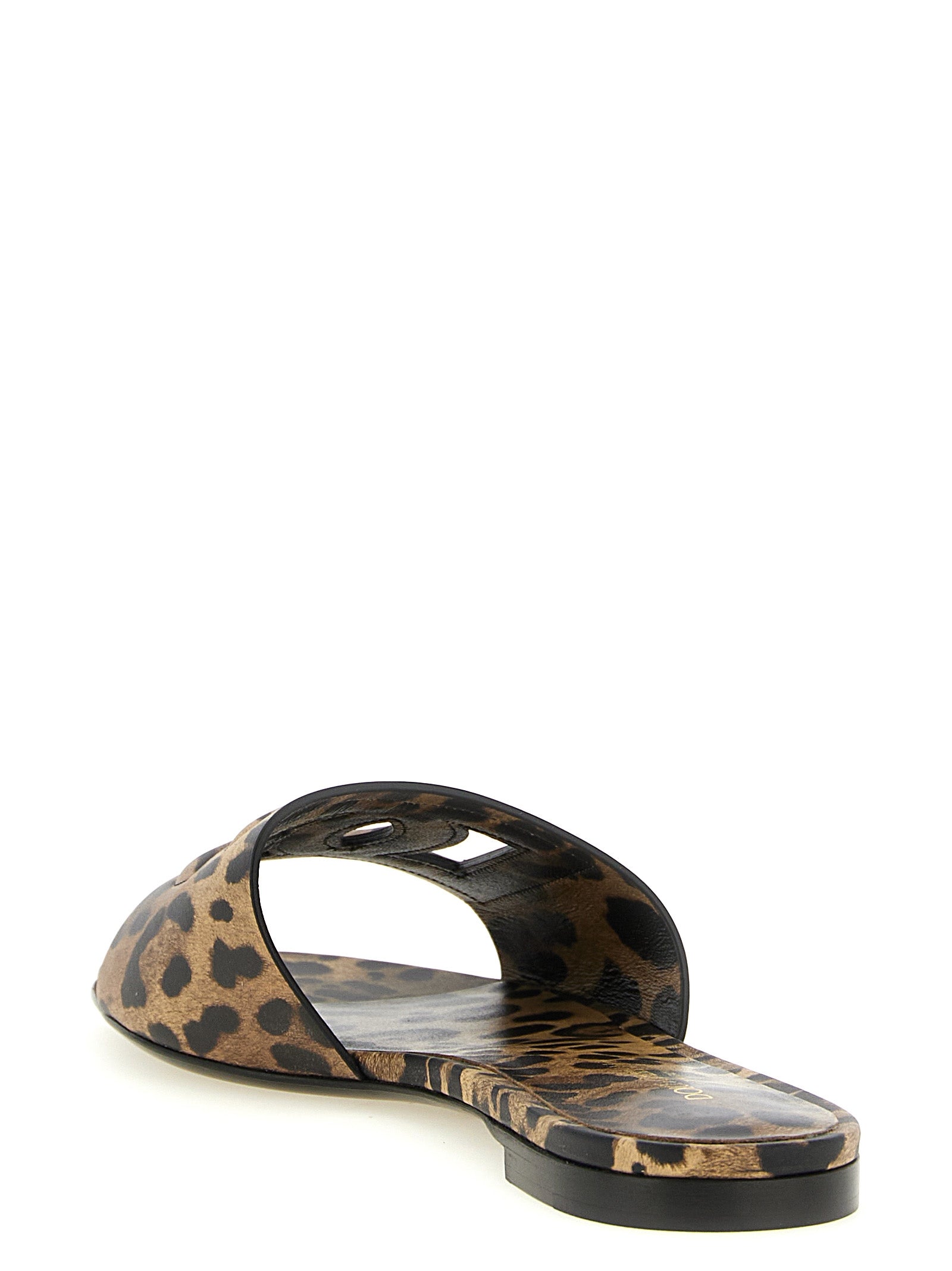 Dolce & Gabbana Brown Calfskin Slides Dolce & Gabbana