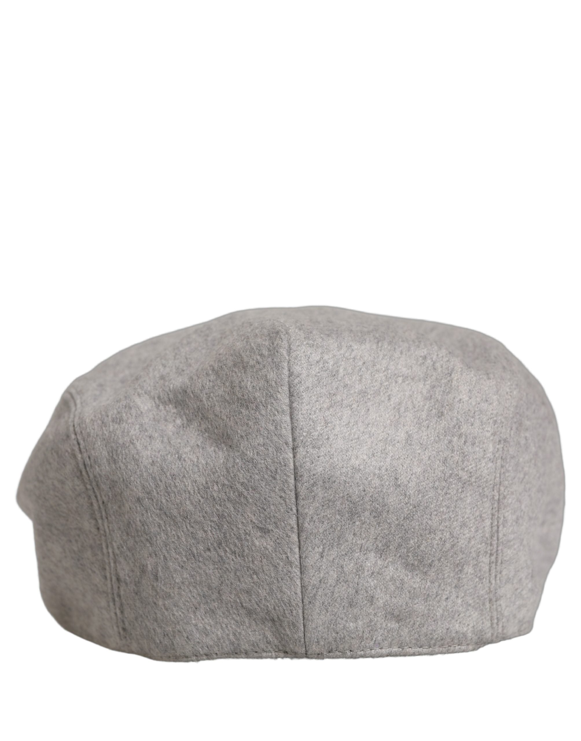Dolce & Gabbana Men Light Grey Cashmere Newsboy Cabbie Cap Hat Dolce & Gabbana