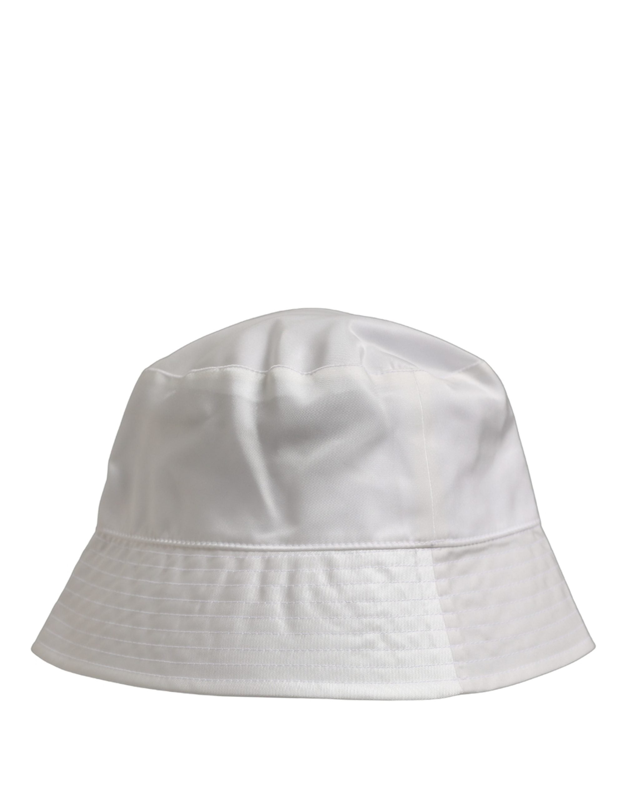 Dolce & Gabbana Men White Nylon Wide Brim Bucket Capello Hat Dolce & Gabbana