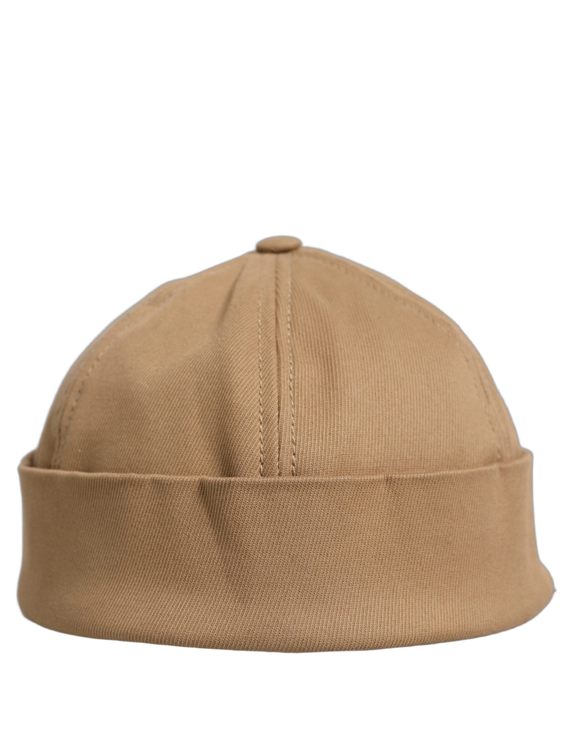 Dolce & Gabbana Men Khaki Cotton Docker Capello Brimless Hat Dolce & Gabbana