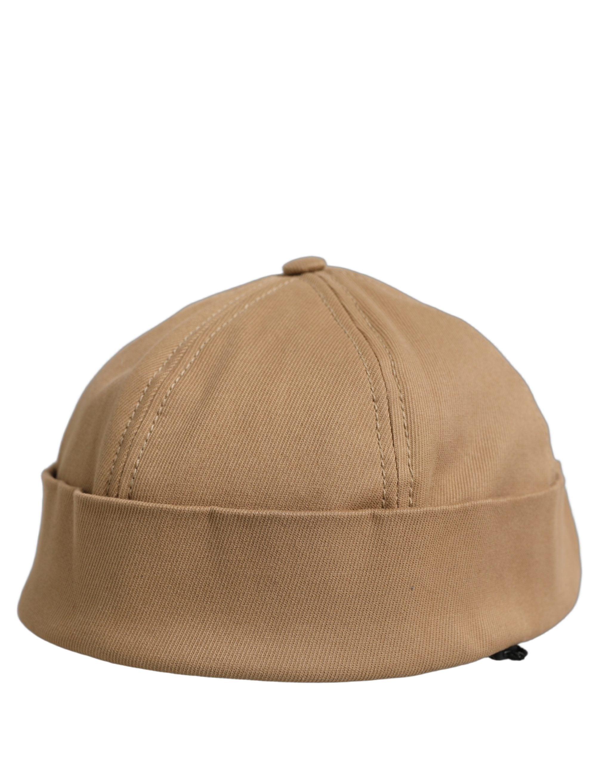 Dolce & Gabbana Men Khaki Cotton Docker Capello Brimless Hat Dolce & Gabbana