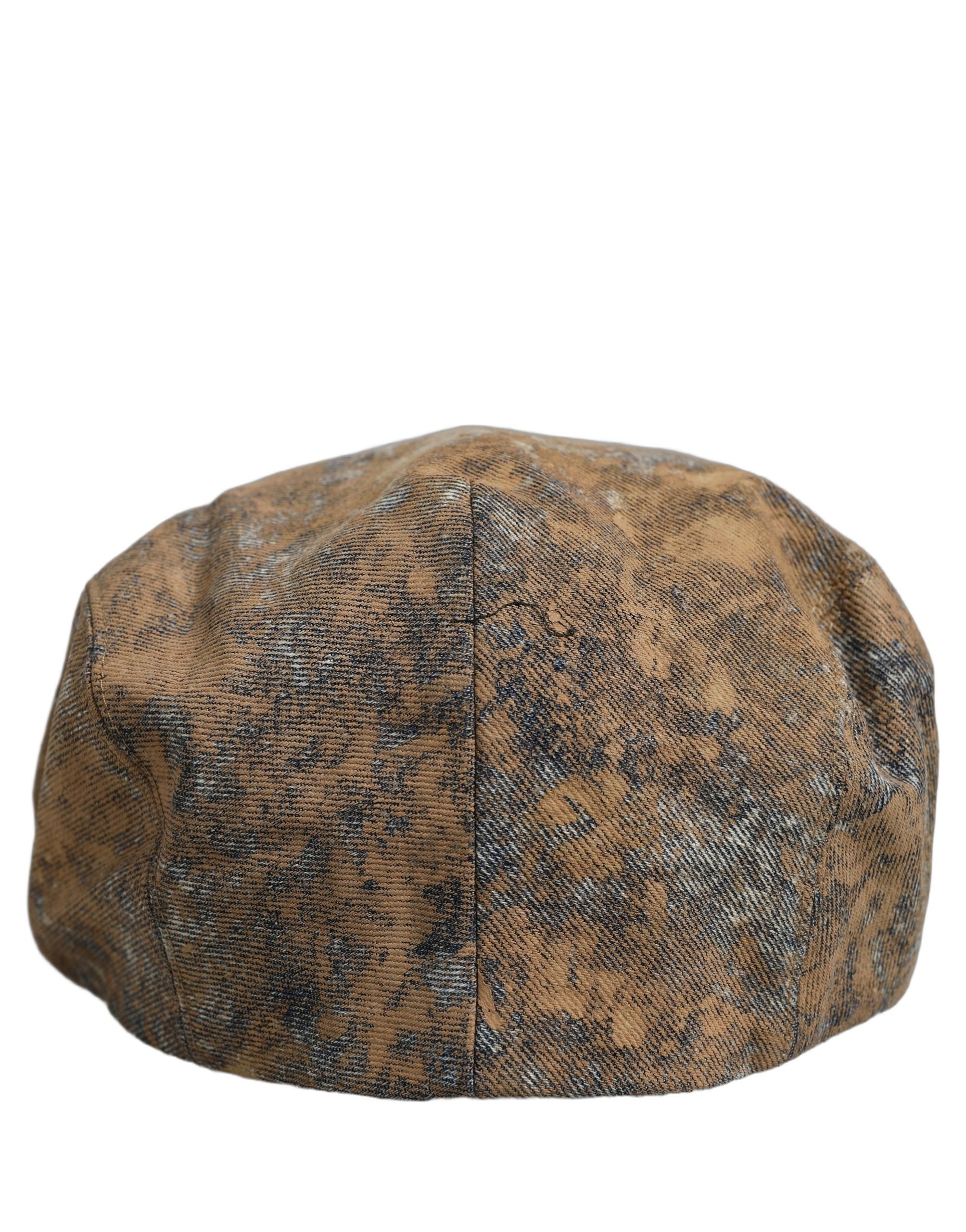 Dolce & Gabbana Men Brown Cotton Newsboy Capello Cabbie Hat Dolce & Gabbana