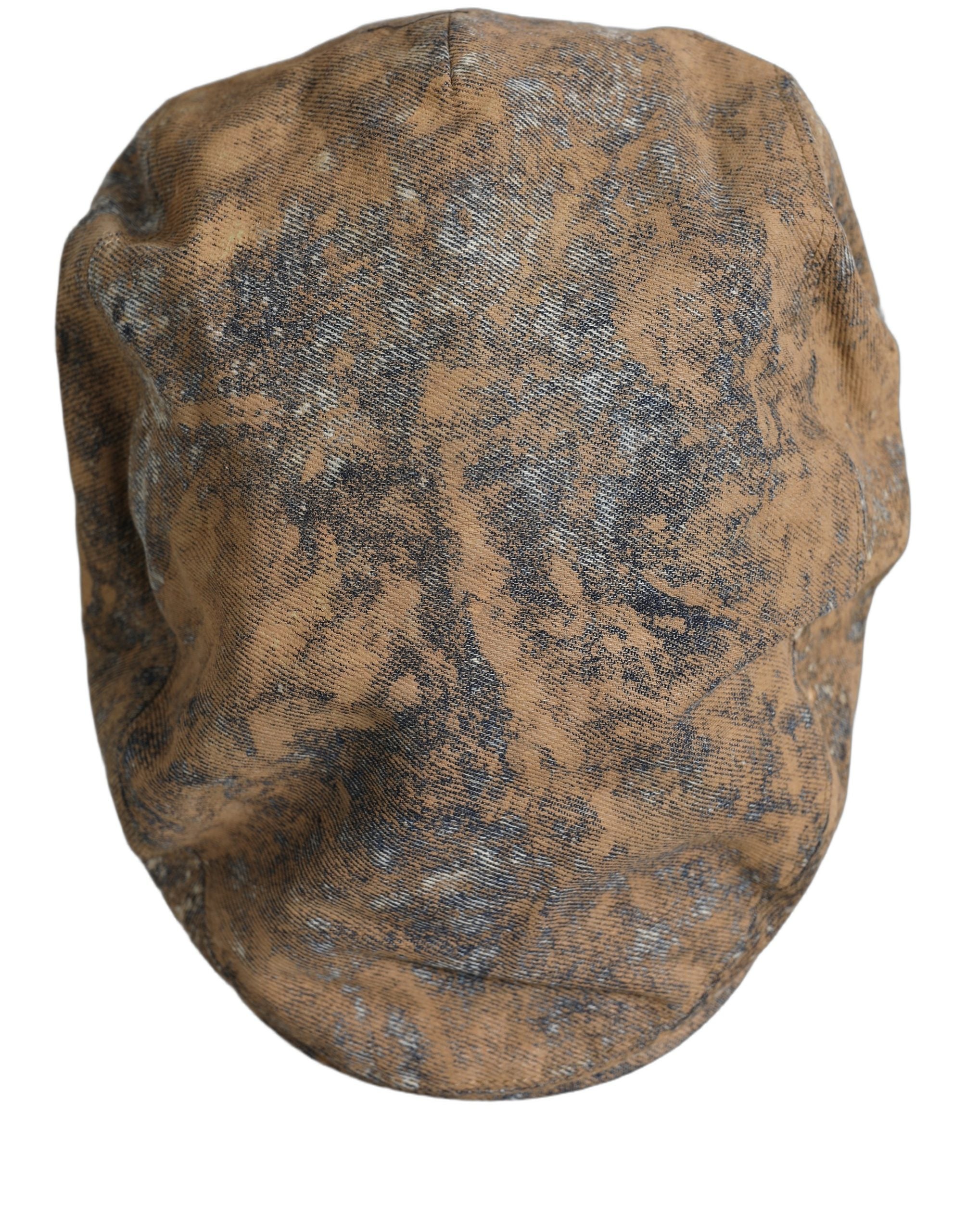 Dolce & Gabbana Men Brown Cotton Newsboy Capello Cabbie Hat Dolce & Gabbana