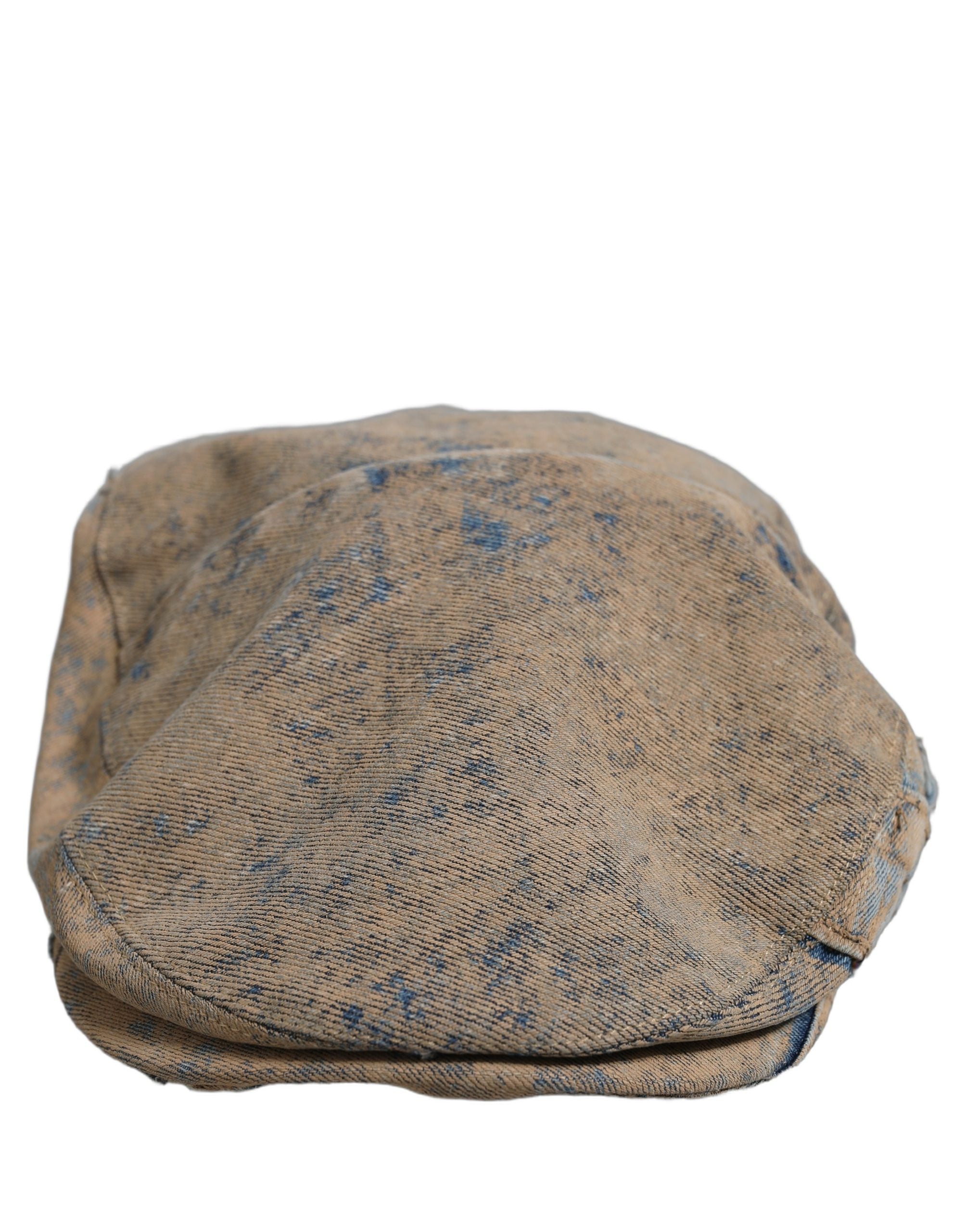 Dolce & Gabbana Brown Cotton Denim Newsboy Capello Cabbie Hat Dolce & Gabbana