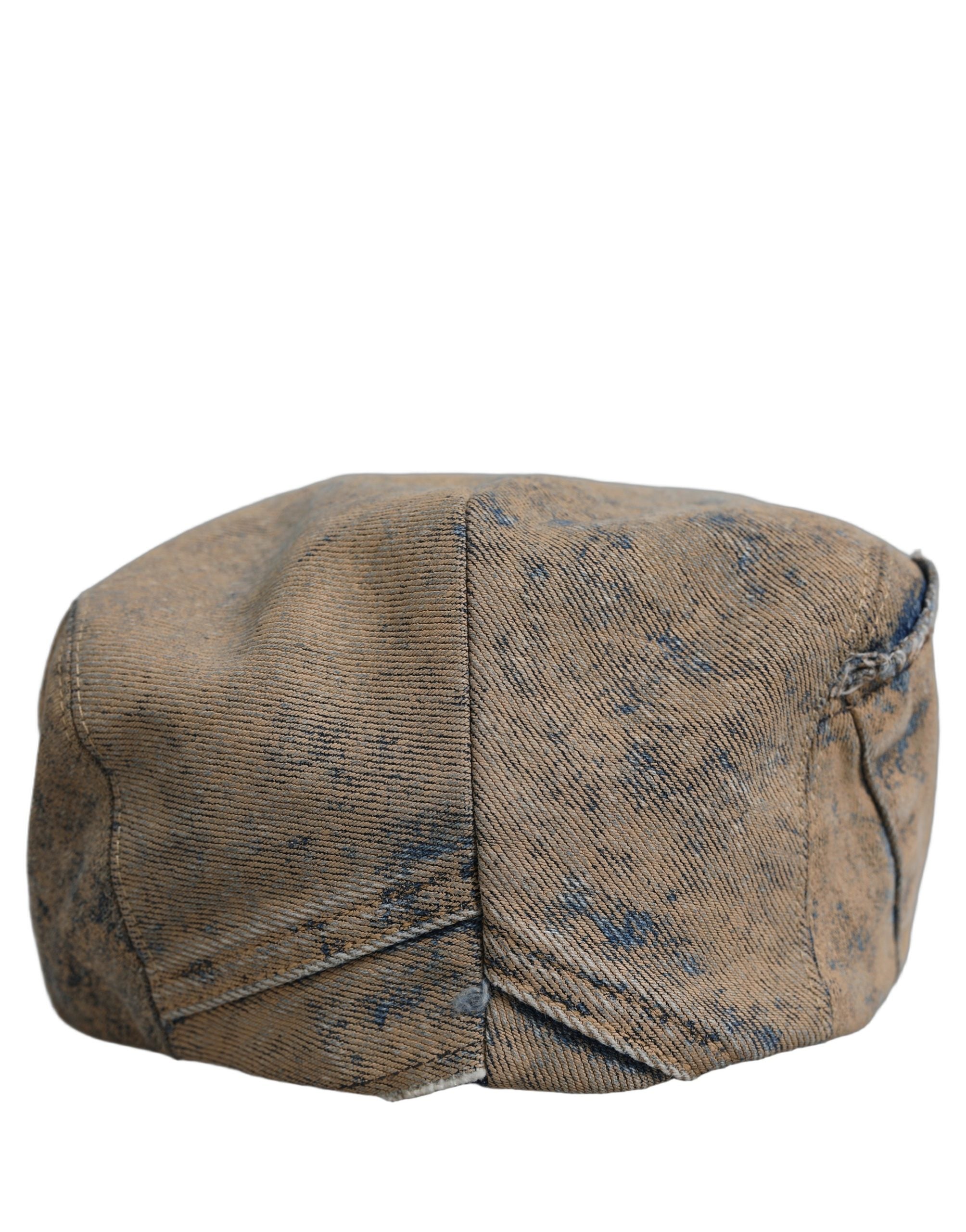 Dolce & Gabbana Brown Cotton Denim Newsboy Capello Cabbie Hat Dolce & Gabbana