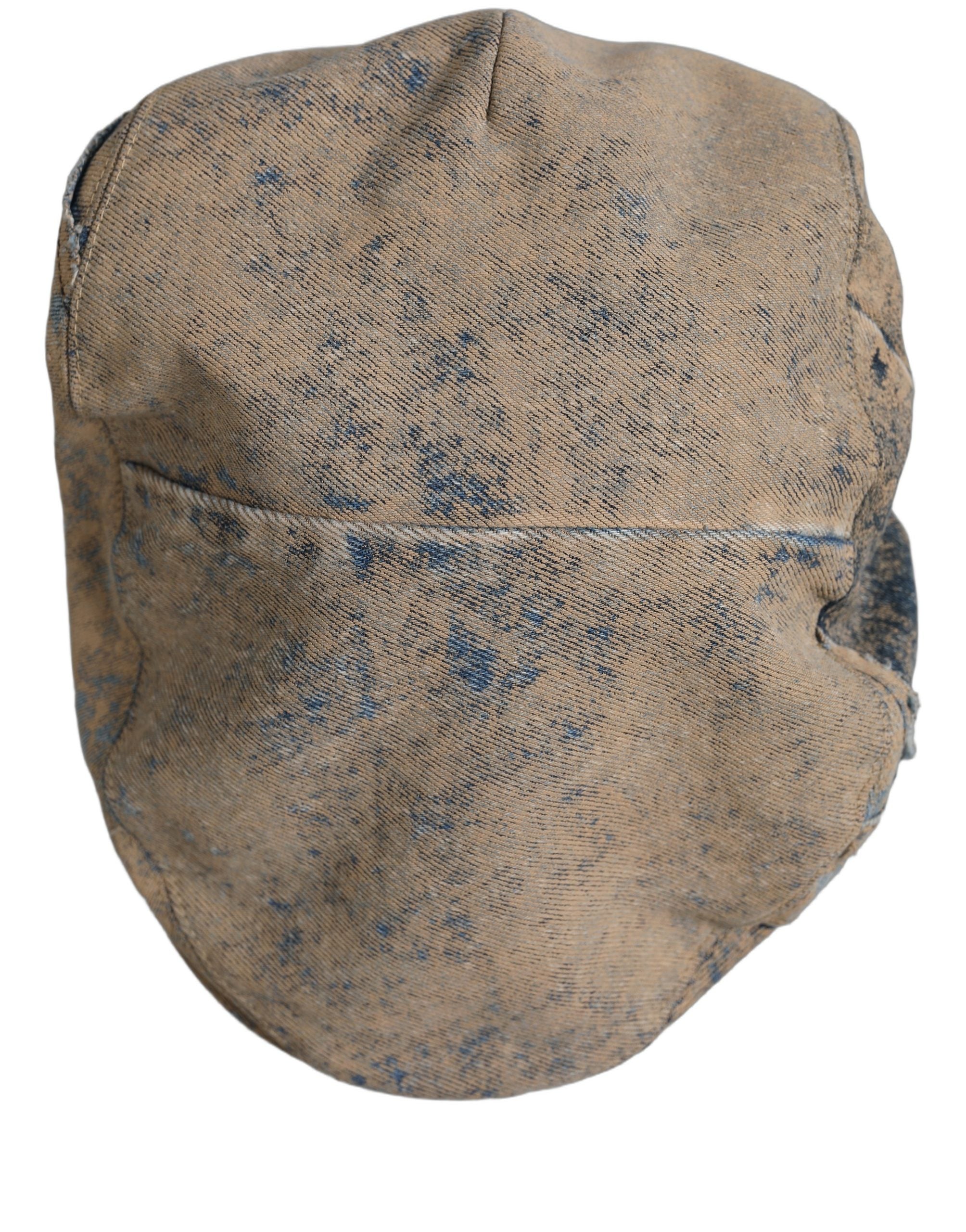 Dolce & Gabbana Brown Cotton Denim Newsboy Capello Cabbie Hat Dolce & Gabbana