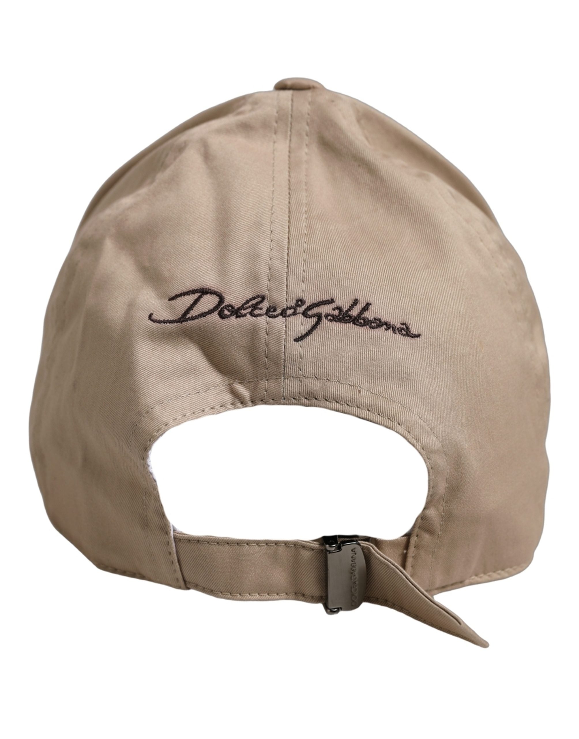 Dolce & Gabbana Men Beige Cotton Stretch Baseball Capello Hat Dolce & Gabbana