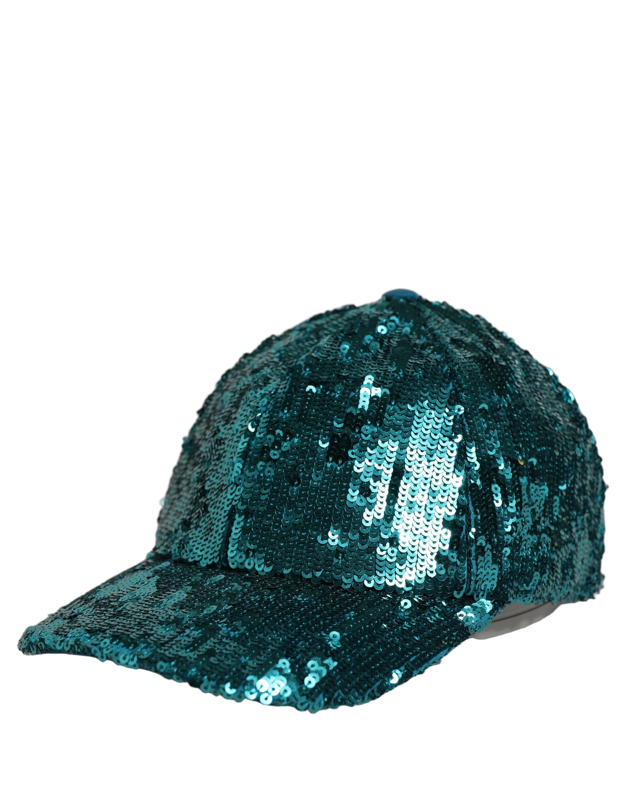 Dolce & Gabbana Men Green Cotton Sequin Baseball Cap 6 Panels Hat Dolce & Gabbana