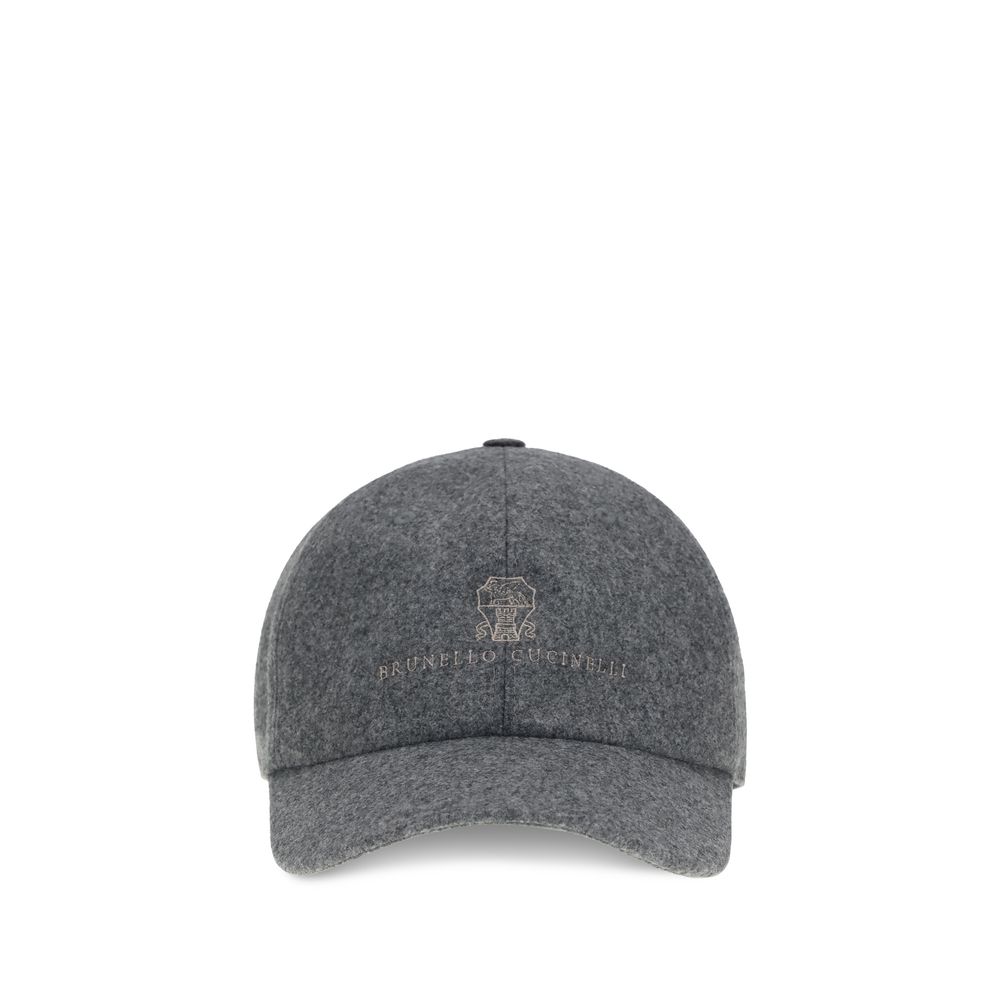 Brunello Cucinelli Gray Wool Oves Aries Cap (Baseball Hat) Brunello Cucinelli