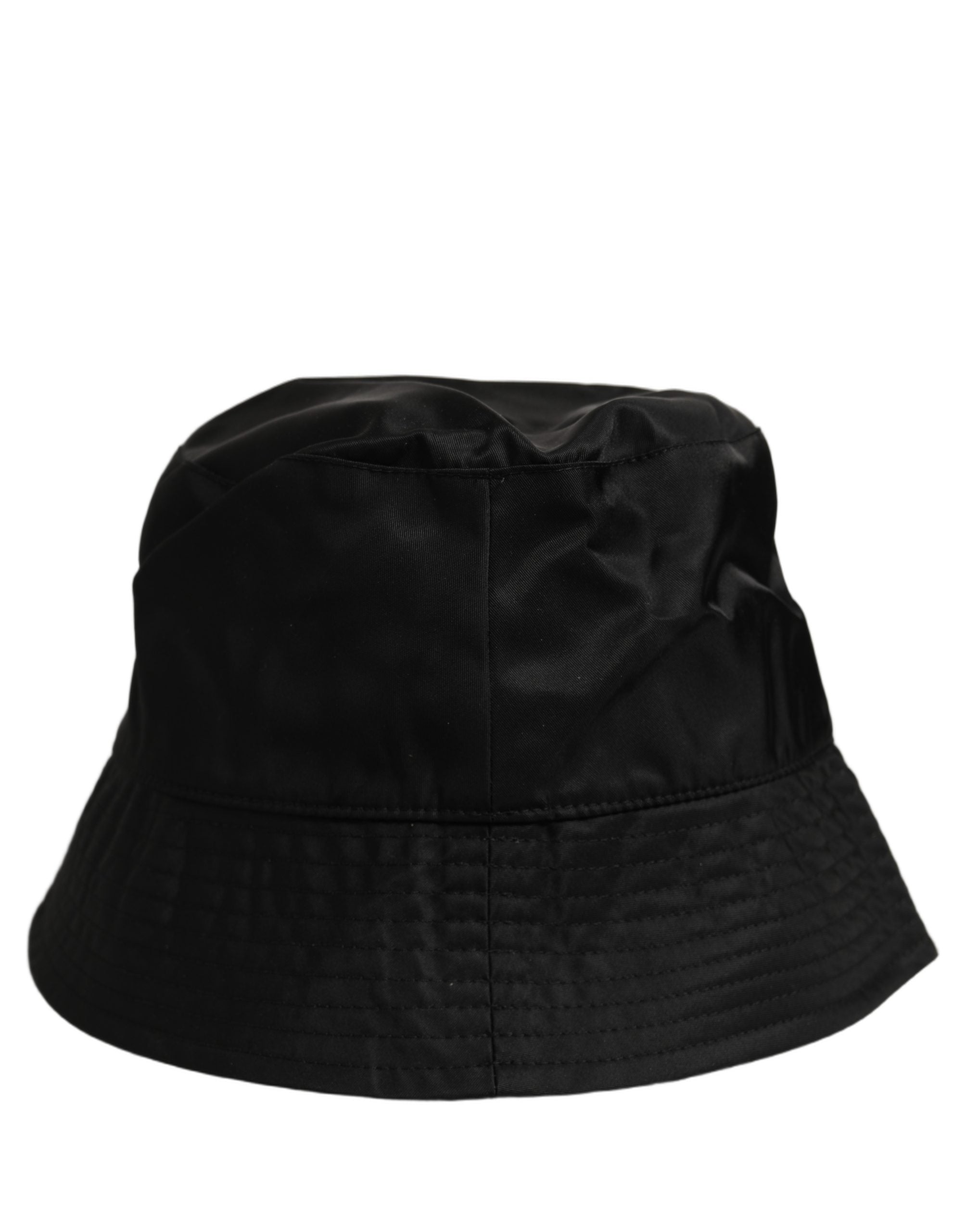 Dolce & Gabbana Men Black Nylon Wide Brim Bucket Capello Hat Dolce & Gabbana