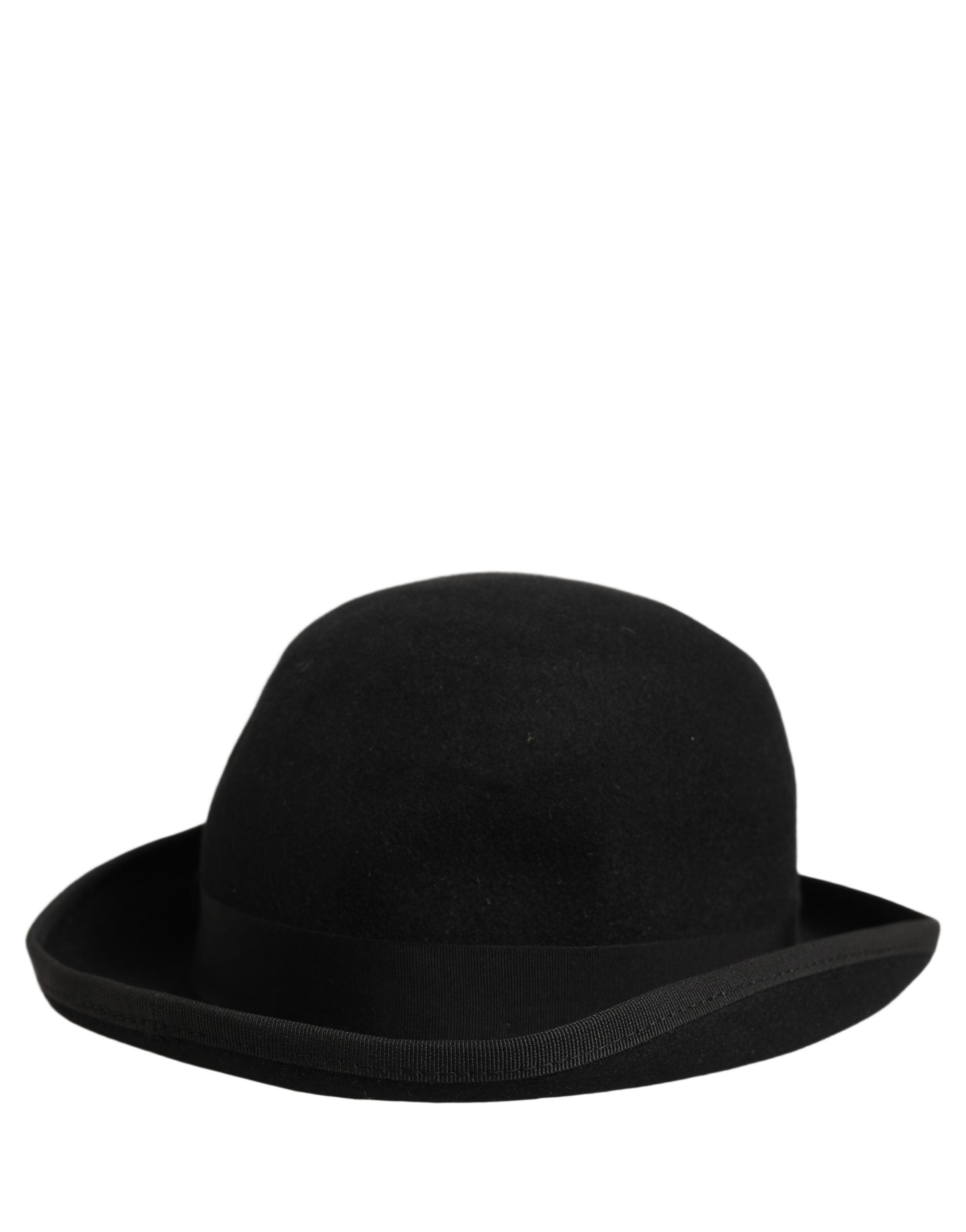 Dolce & Gabbana Men Black Rabbit Fur Felt Bowler Capello Hat Dolce & Gabbana