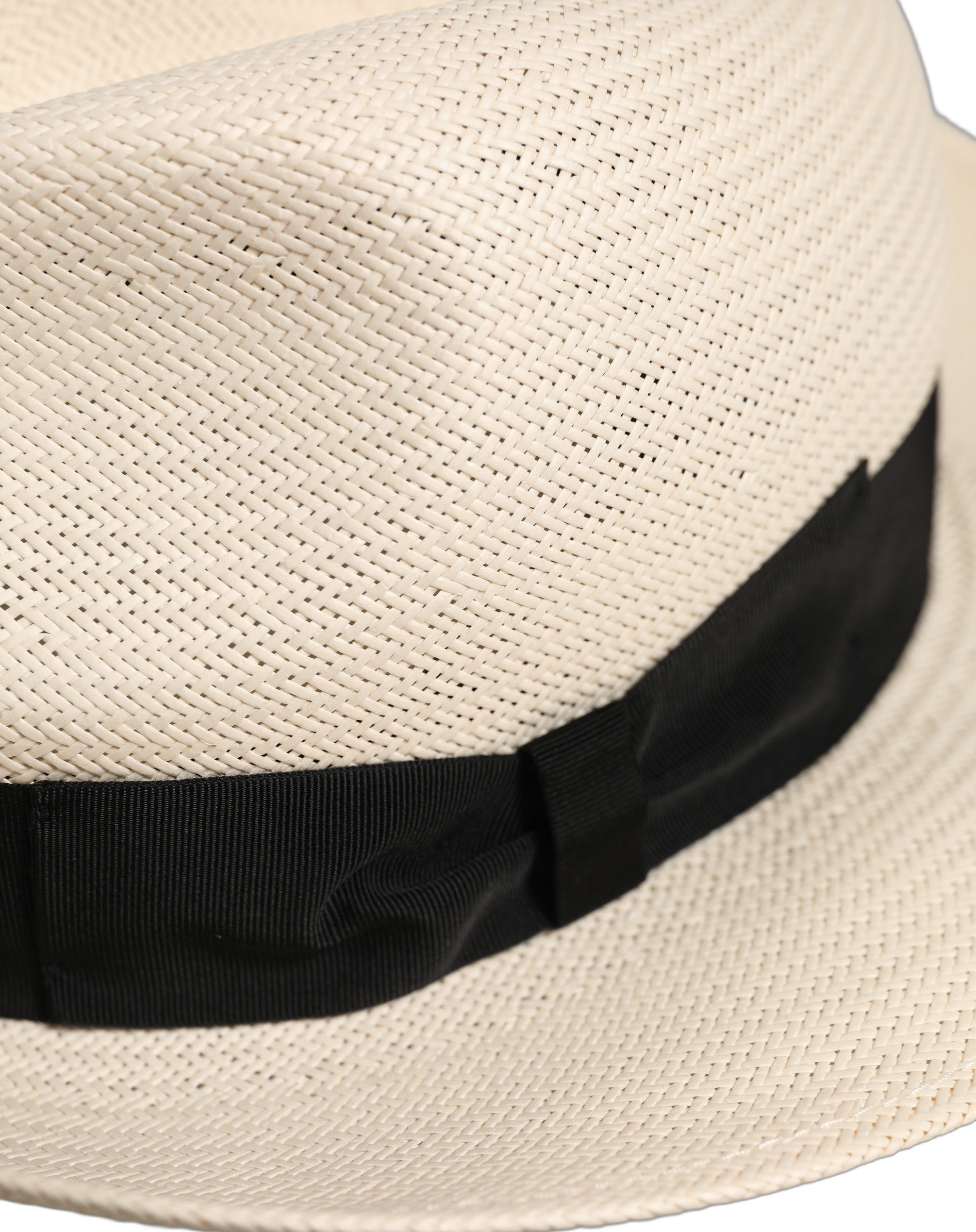 Dolce & Gabbana Men White Paper Straw Fedora Panama Capello Hat Dolce & Gabbana