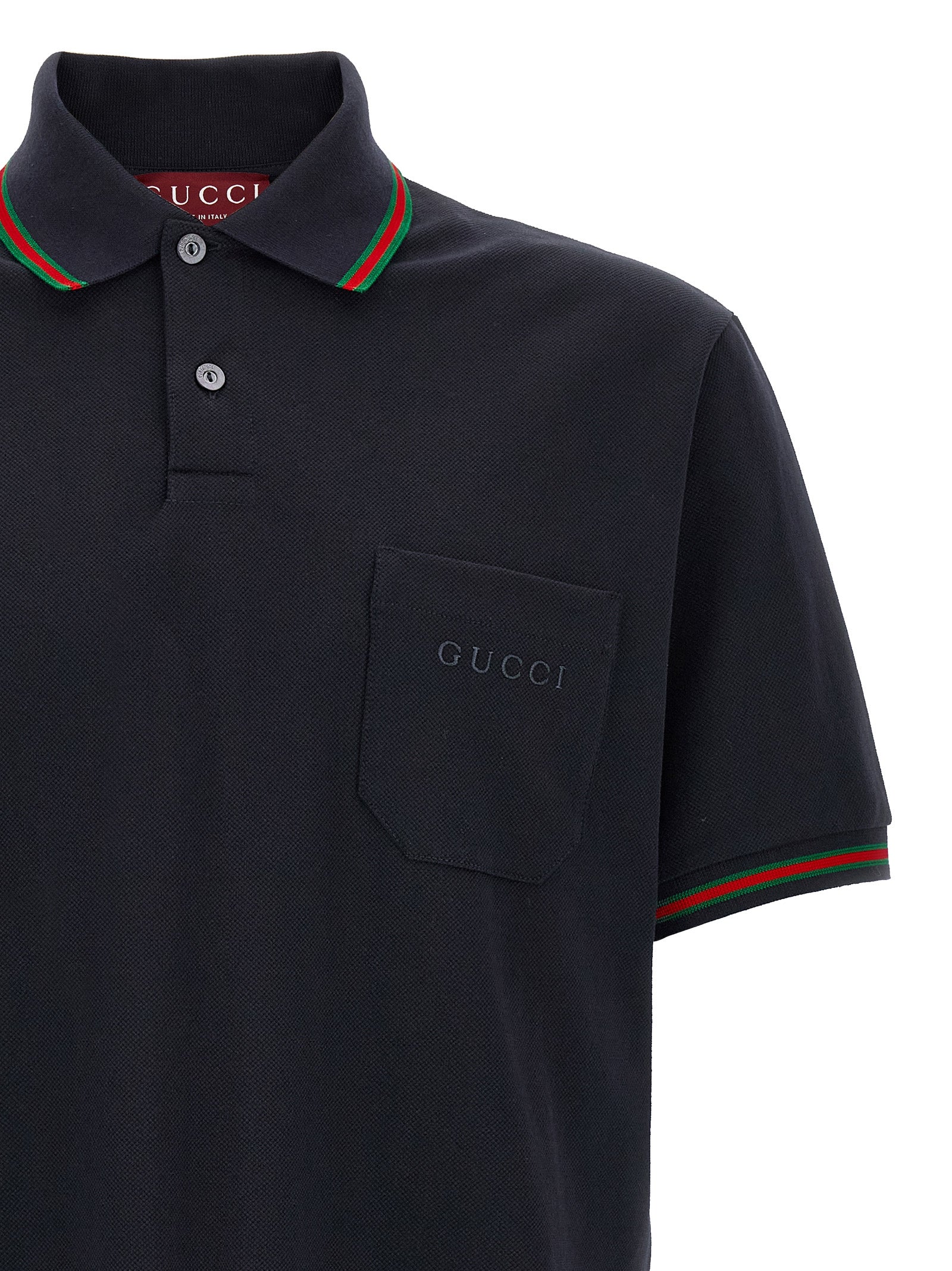 Gucci Blue Cotton Polo Shirt Gucci