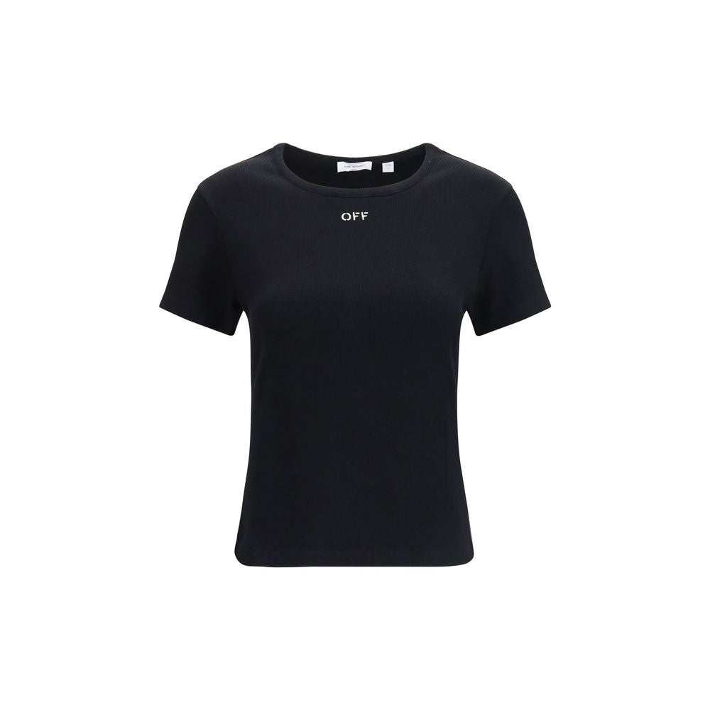 Off-White Black Cotton T-Shirt Off-White