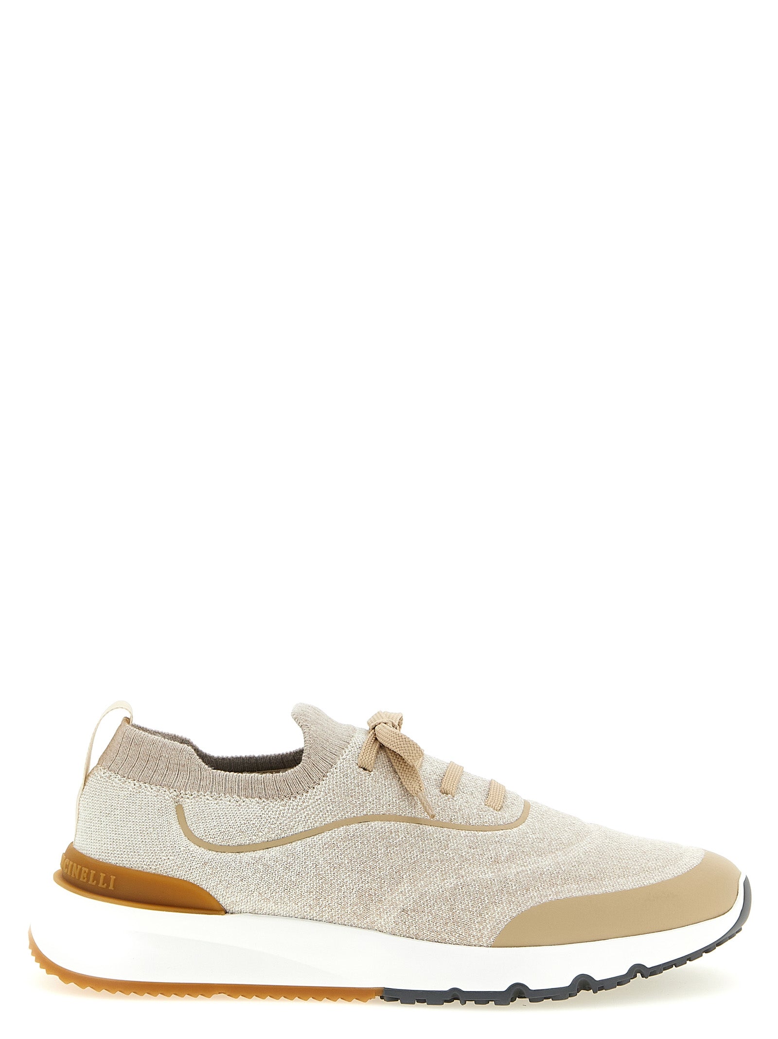 Brunello Cucinelli Beige Cotton Athletic Sneakers Brunello Cucinelli