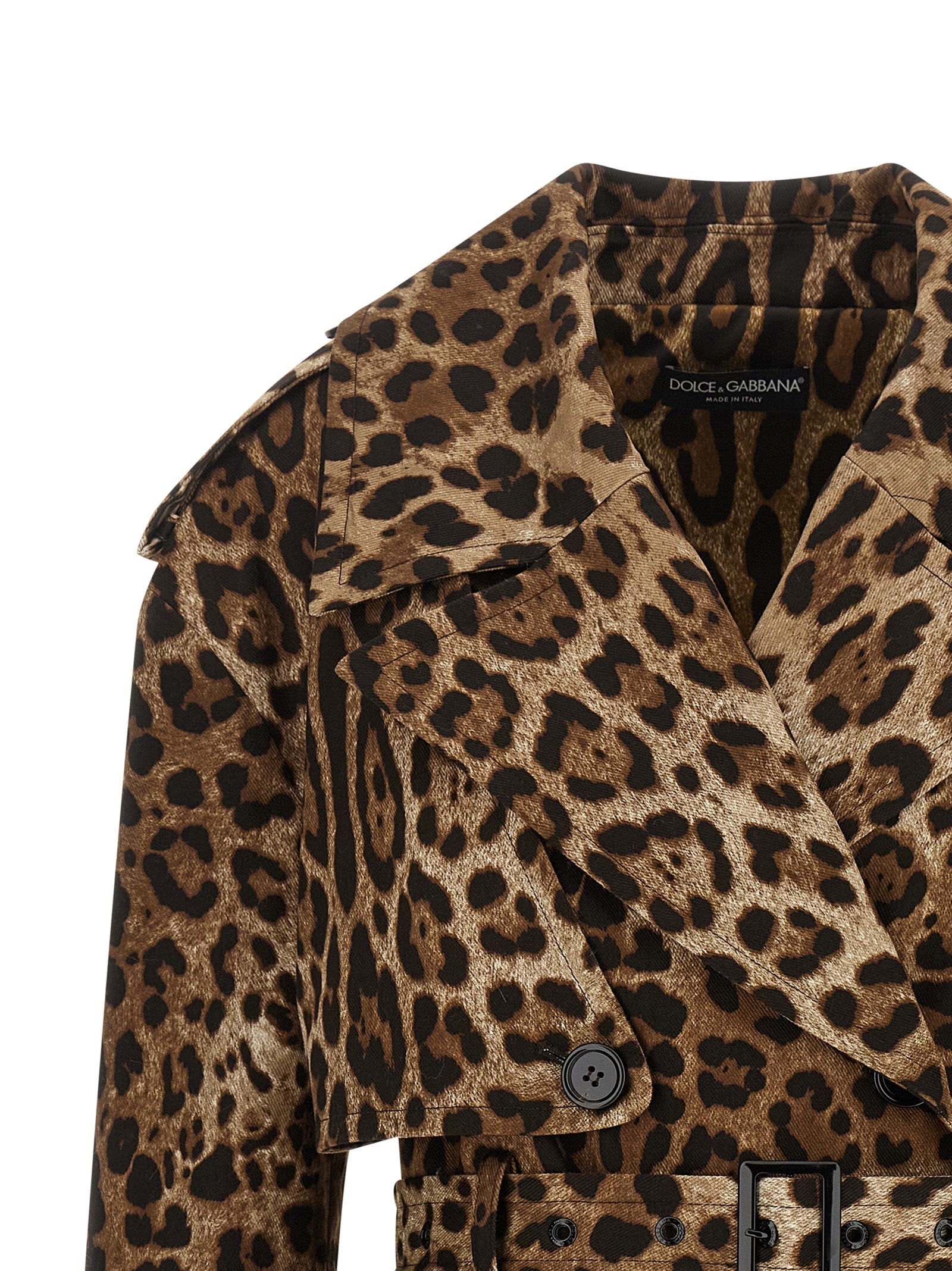 Dolce & Gabbana Brown Cotton Coat Dolce & Gabbana