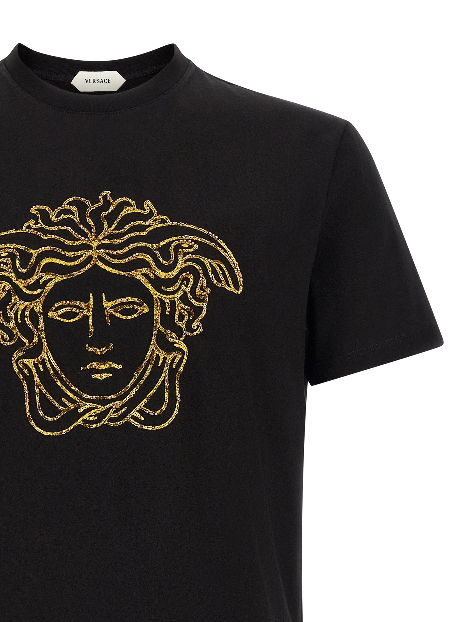 Versace Black Cotton T-Shirt Versace