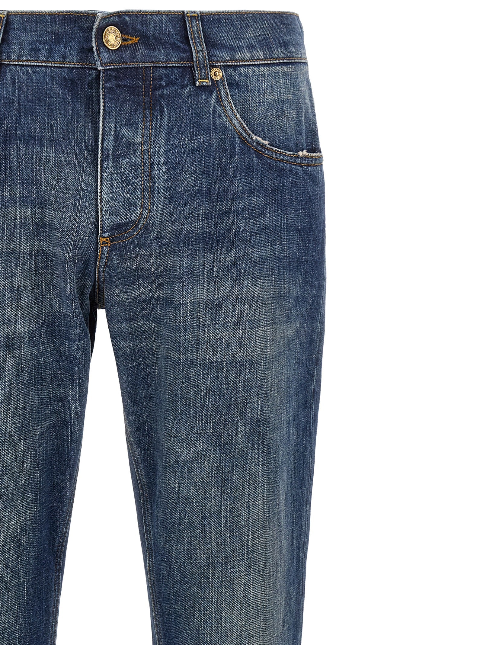 Dolce & Gabbana Blue Cotton Straight-Leg Jeans Dolce & Gabbana