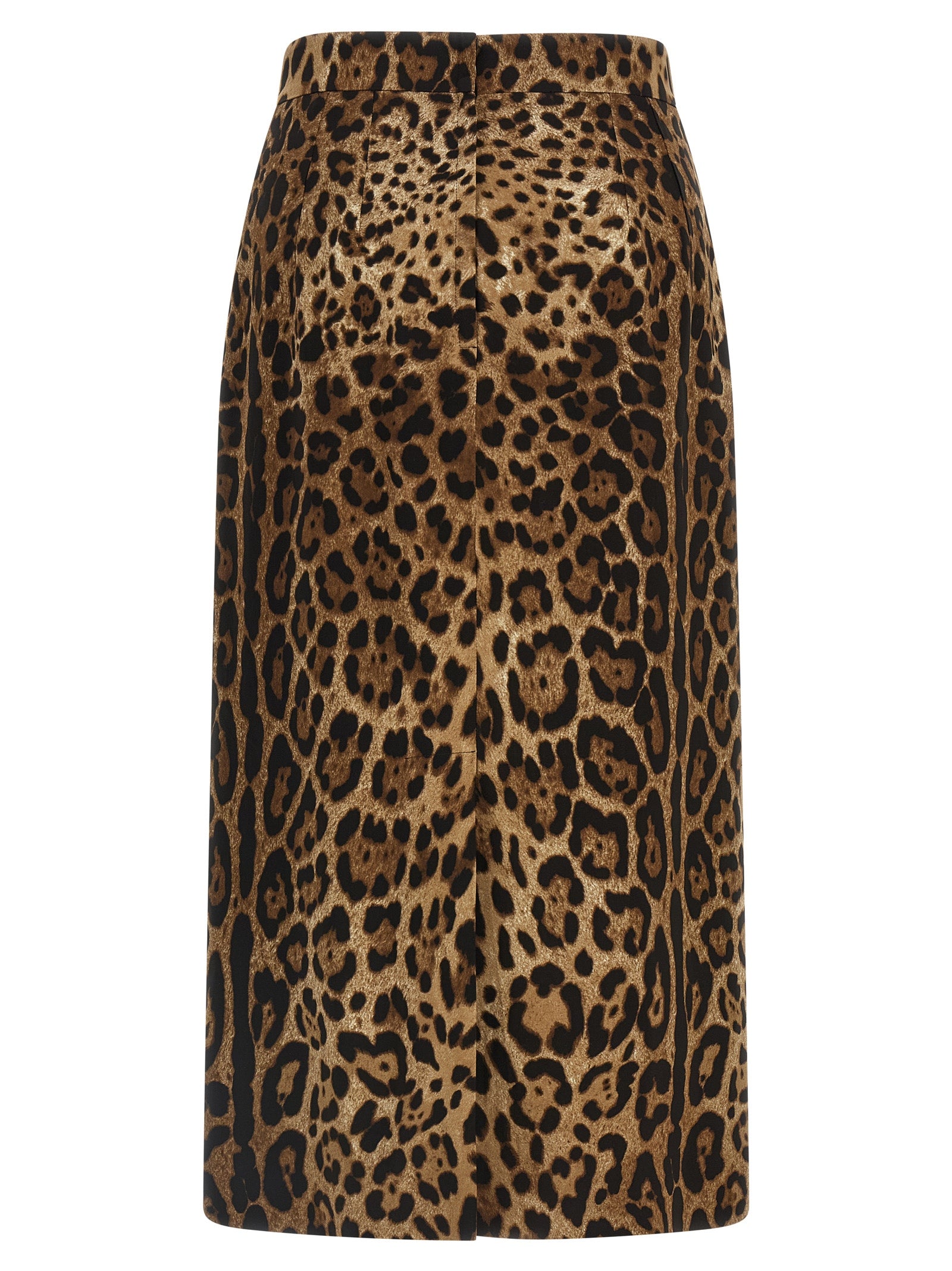 Dolce & Gabbana Brown Viscose Midi Skirt Dolce & Gabbana