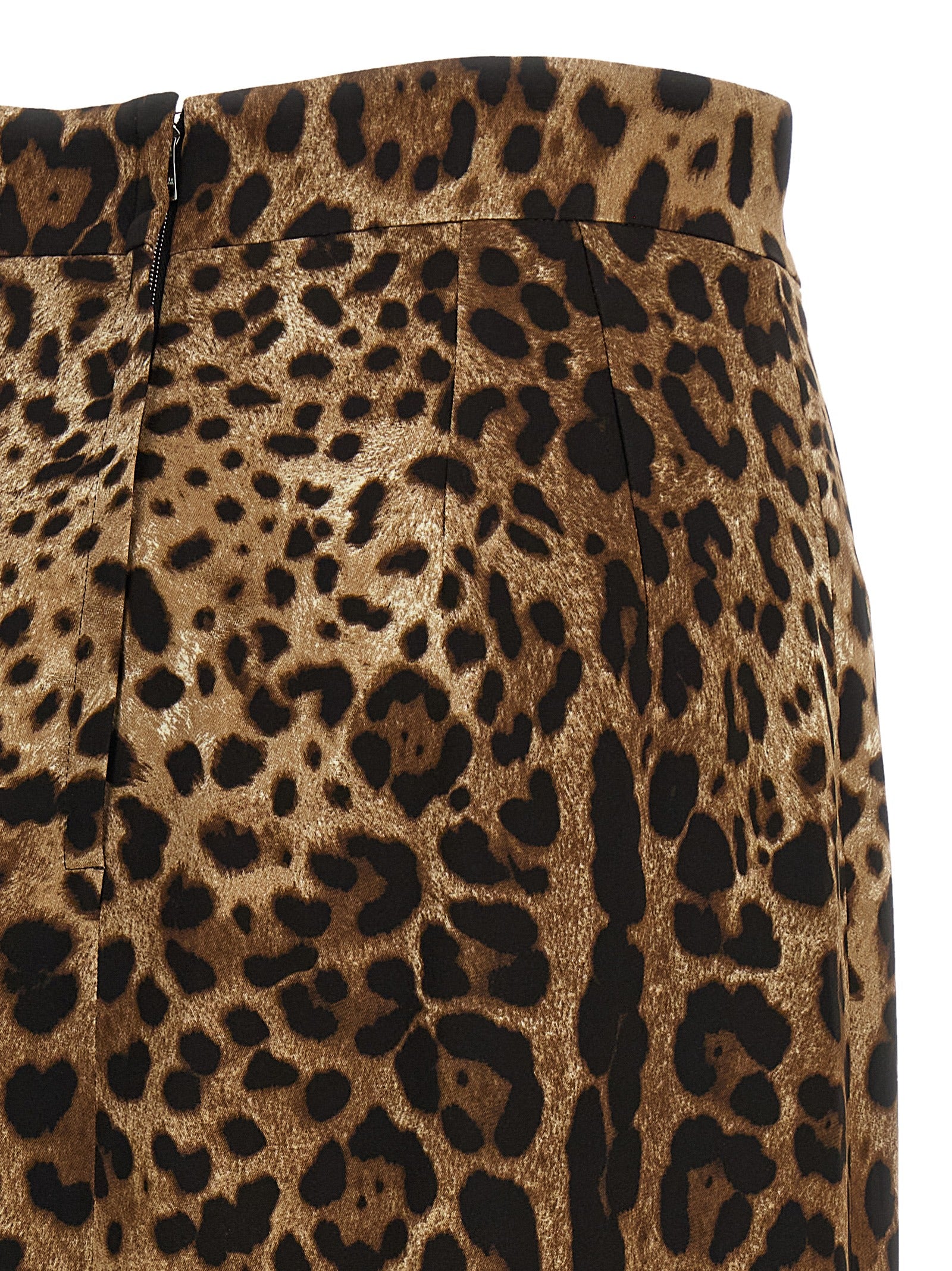 Dolce & Gabbana Brown Viscose Midi Skirt Dolce & Gabbana