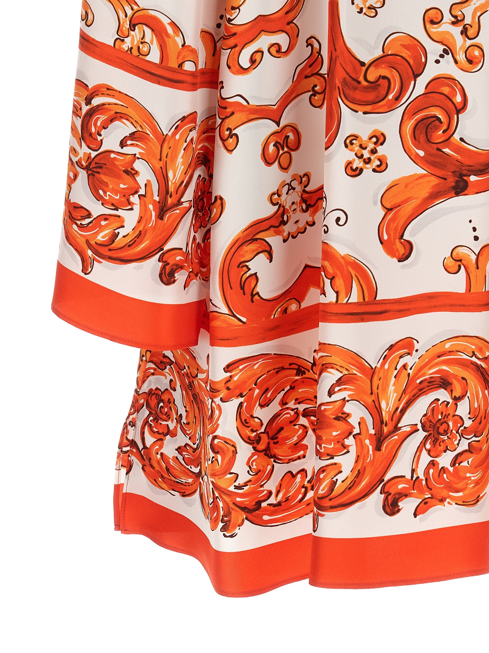Dolce & Gabbana Orange Silk Short Dress Dolce & Gabbana