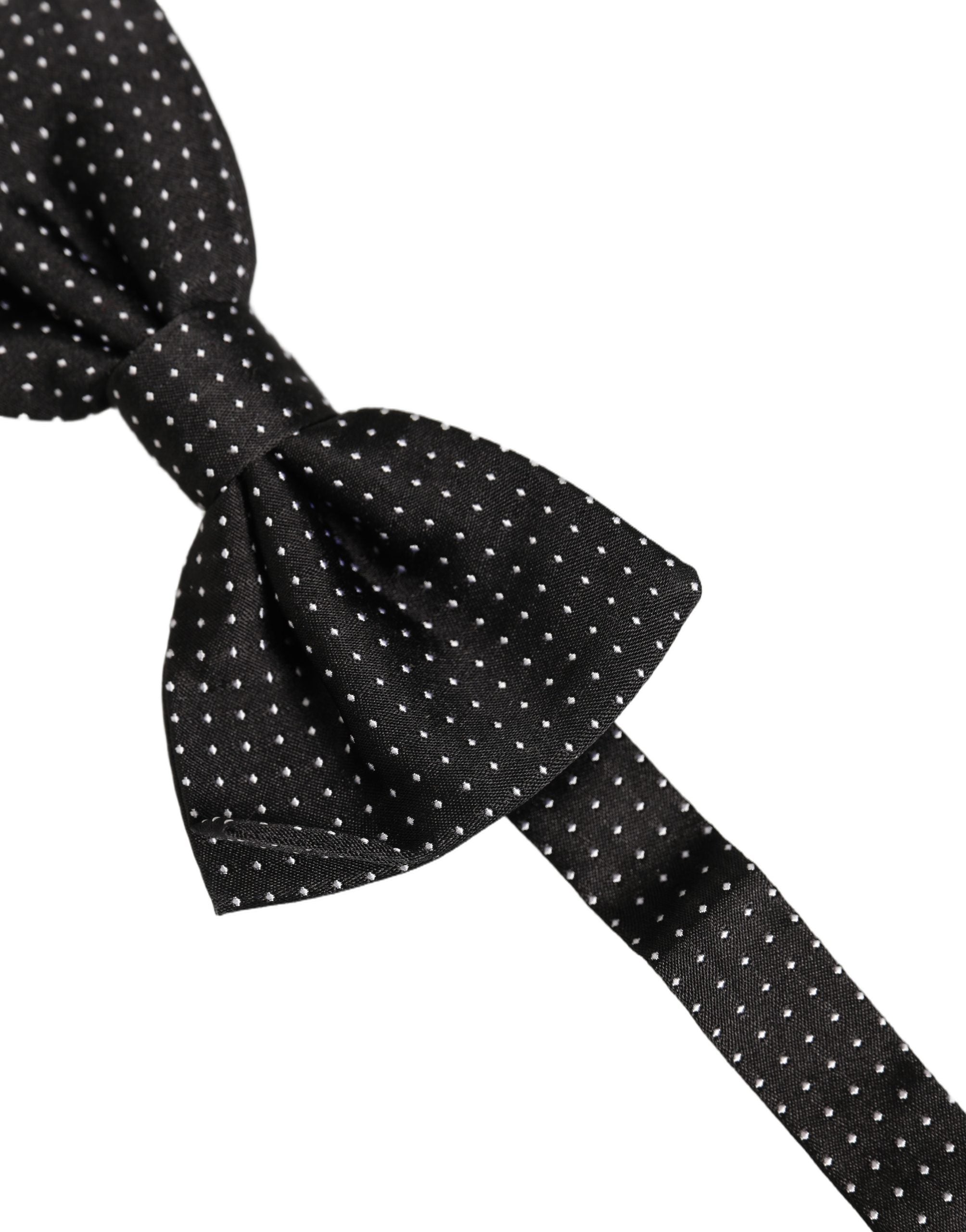 Dolce & Gabbana Men Black Polka Dot Silk Adjustable Neck Papillon Bow Tie Dolce & Gabbana