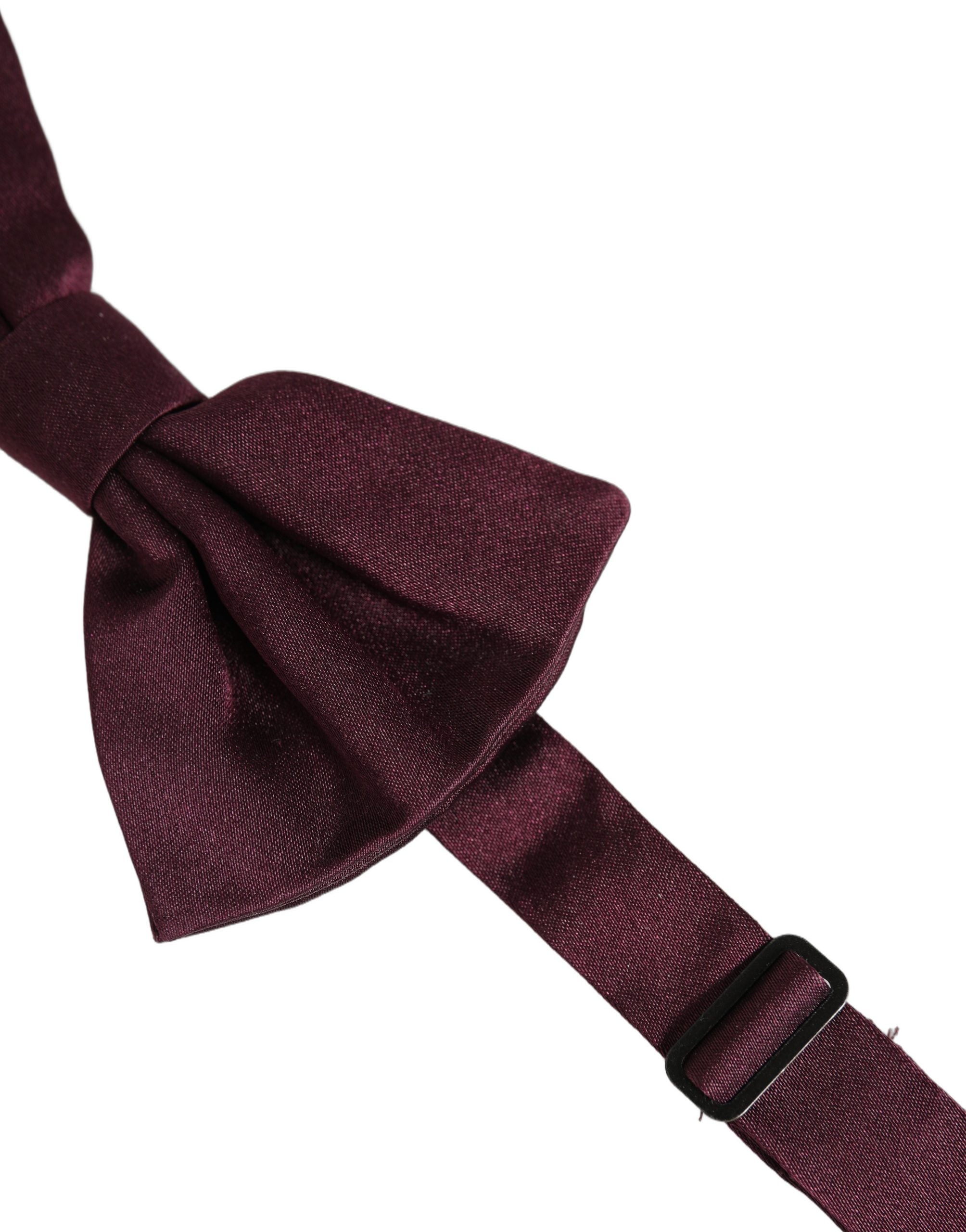 Dolce & Gabbana Men Maroon 100% Silk Adjustable Neck Papillon Bow Tie Dolce & Gabbana