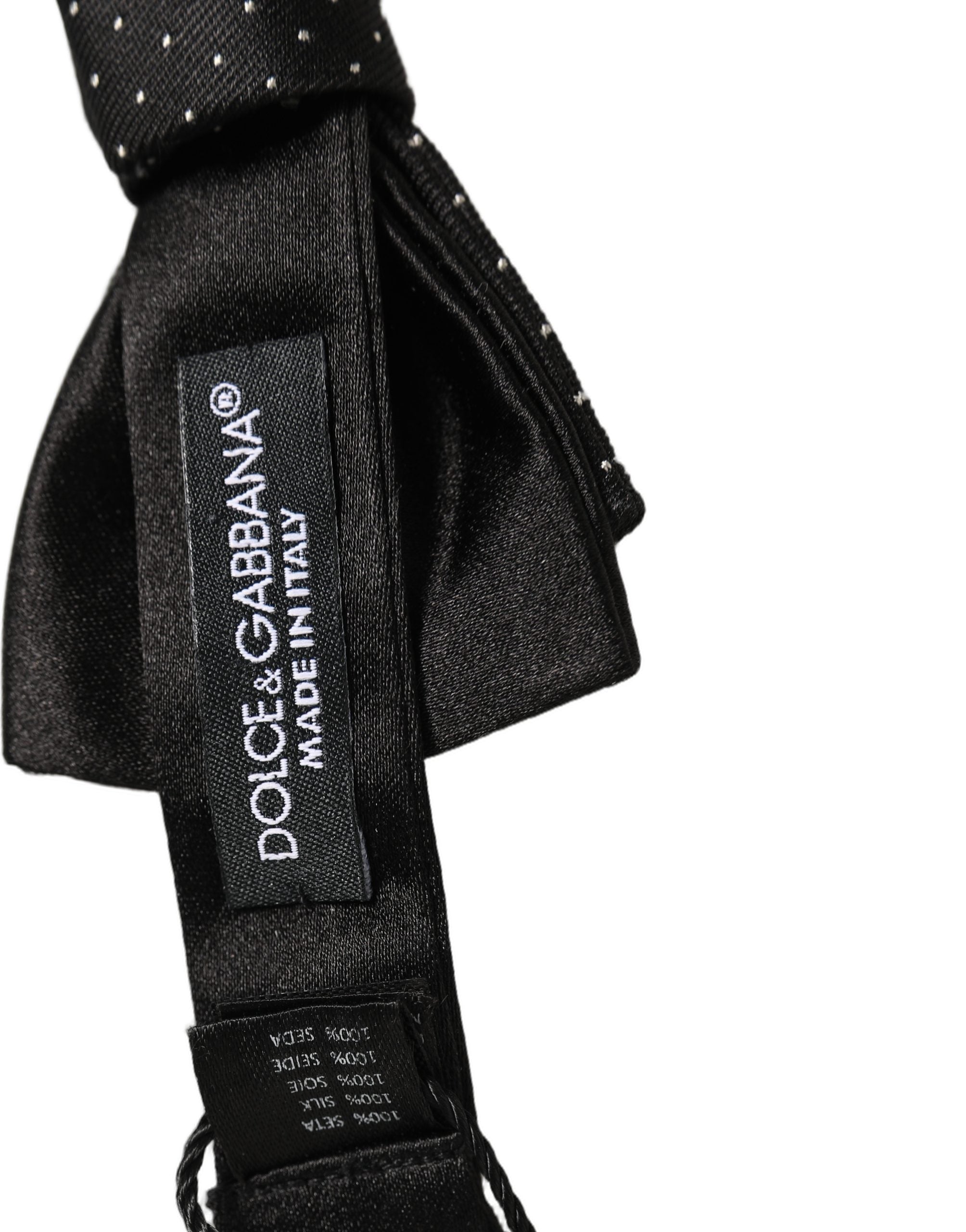 Dolce & Gabbana Men Black DG Polka Dot Adjustable Neck Papillon Bow Tie Dolce & Gabbana