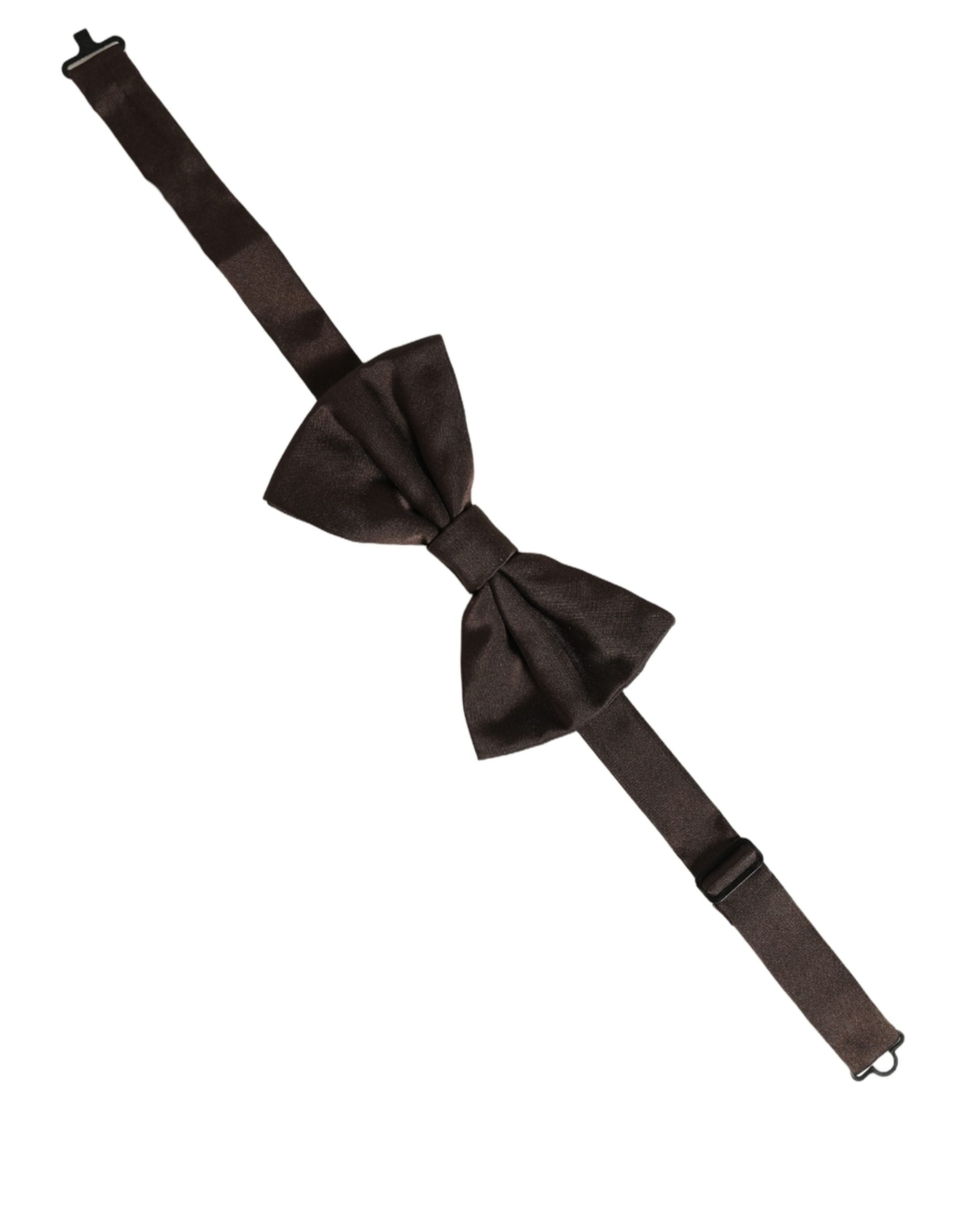 Dolce & Gabbana Men Brown 100% Silk Adjustable Neck Papillon Bow Tie Dolce & Gabbana
