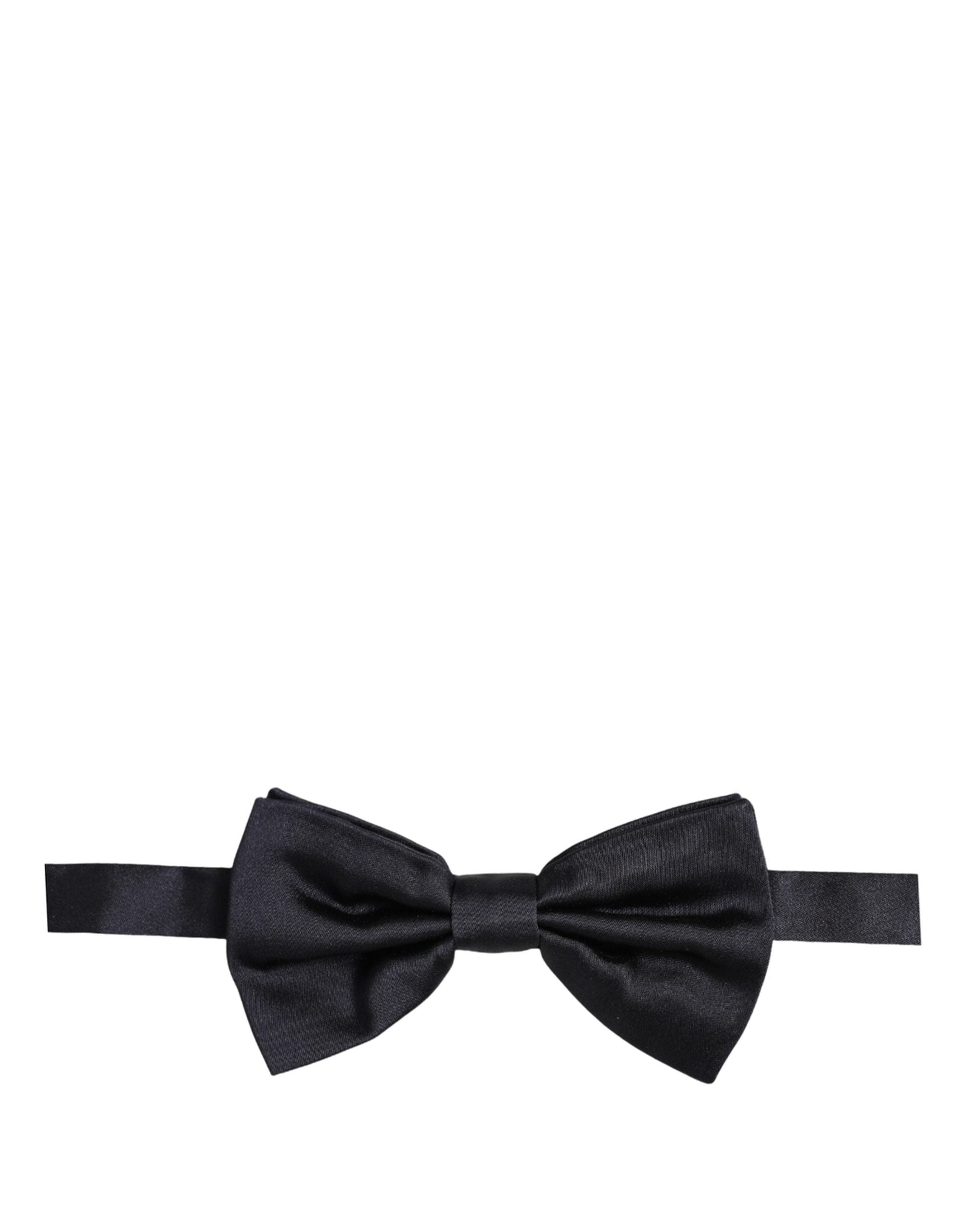 Dolce & Gabbana Men Black 100% Silk Adjustable Neck Papillon Bow Tie Dolce & Gabbana