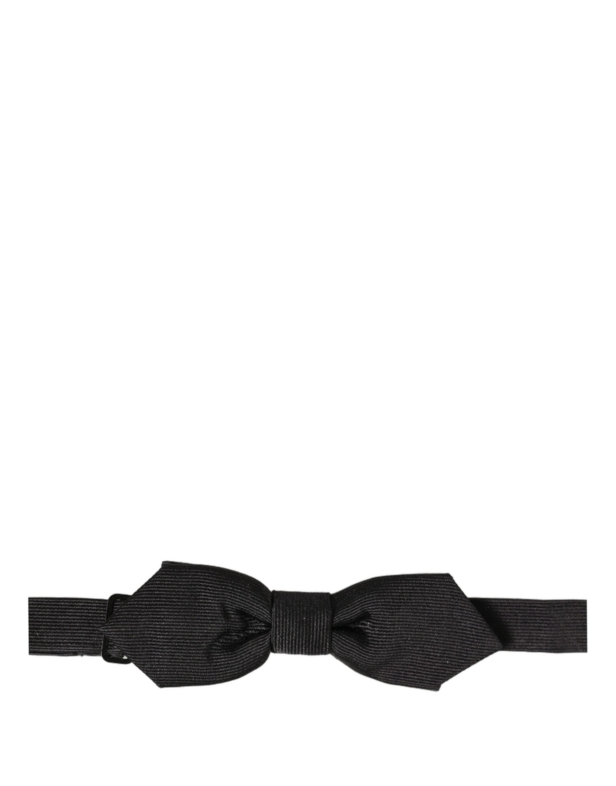 Dolce & Gabbana Men Black 100% Silk Adjustable Neck Papillon Bow Tie Dolce & Gabbana