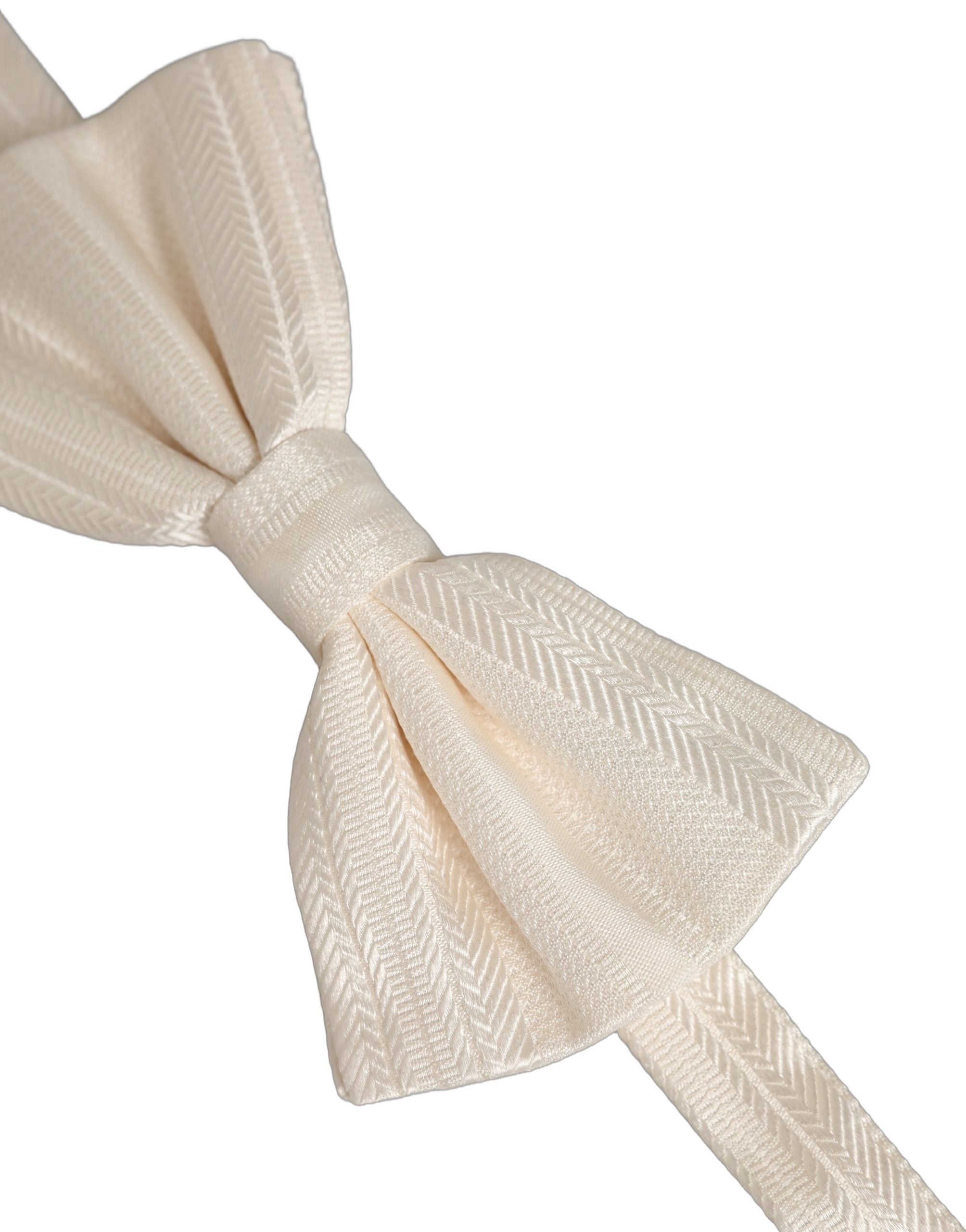 Dolce & Gabbana Men White 100% Silk Adjustable Neck Papillon Bow Tie Dolce & Gabbana
