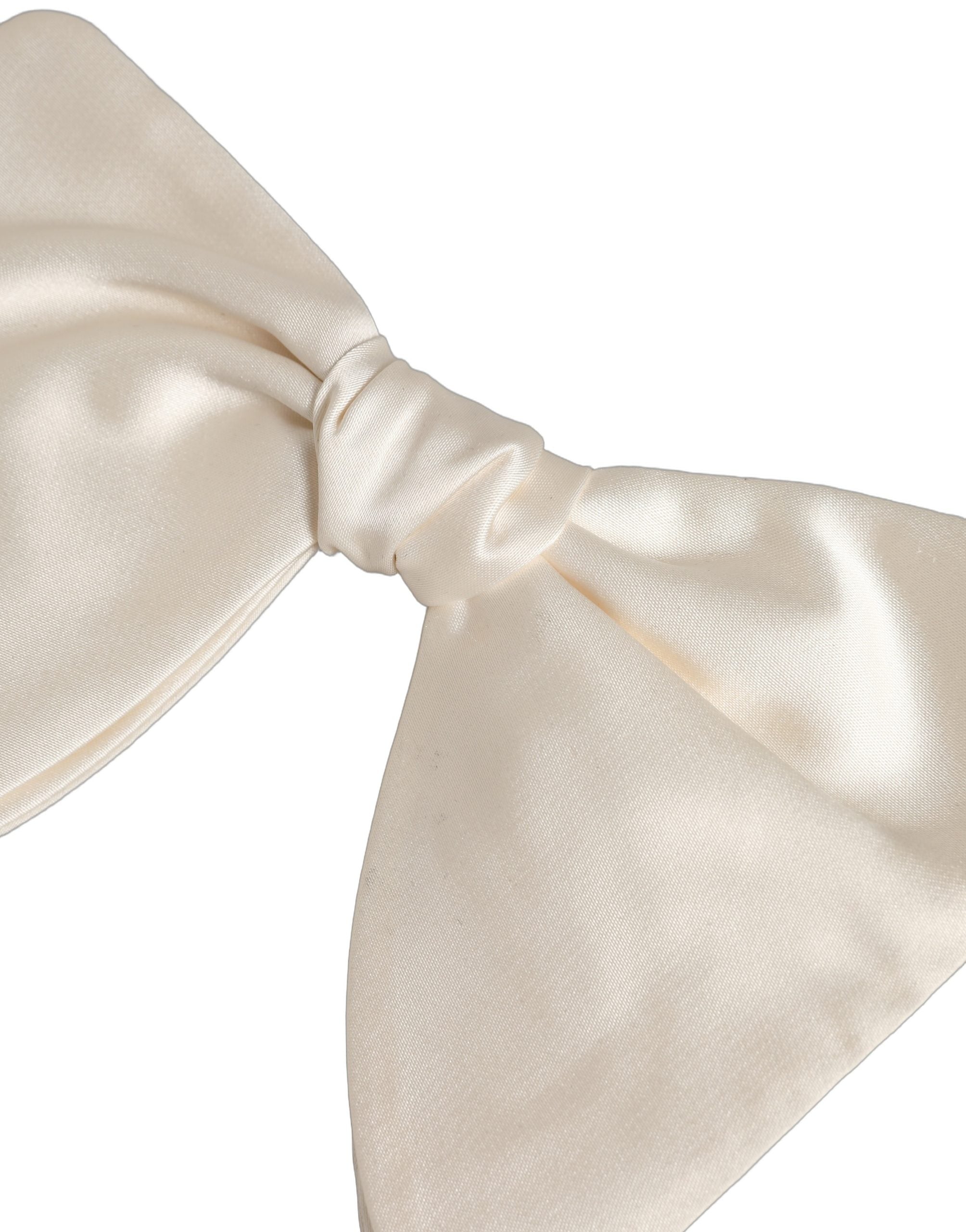 Dolce & Gabbana Men White 100% Silk Adjustable Neck Papillon Bow Tie Dolce & Gabbana