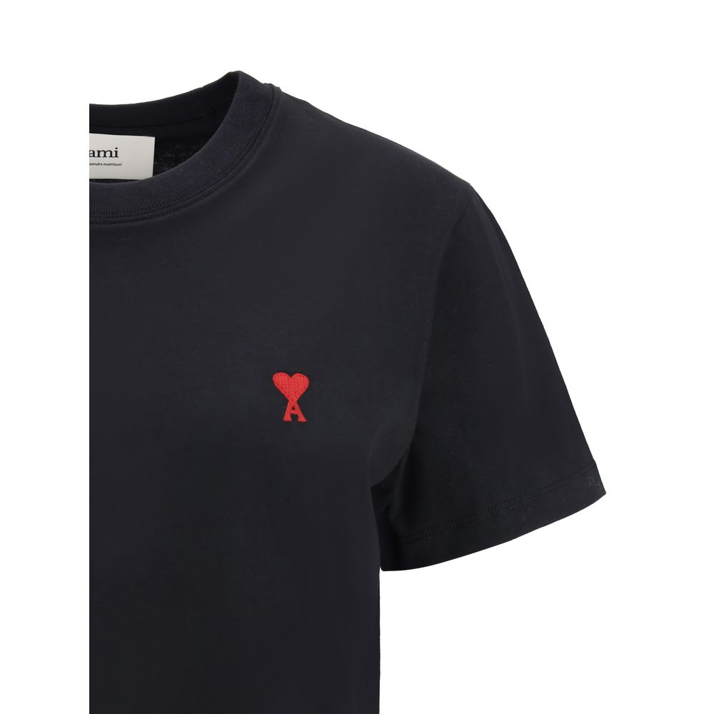 Ami Paris Black Cotton T-Shirt Ami Paris