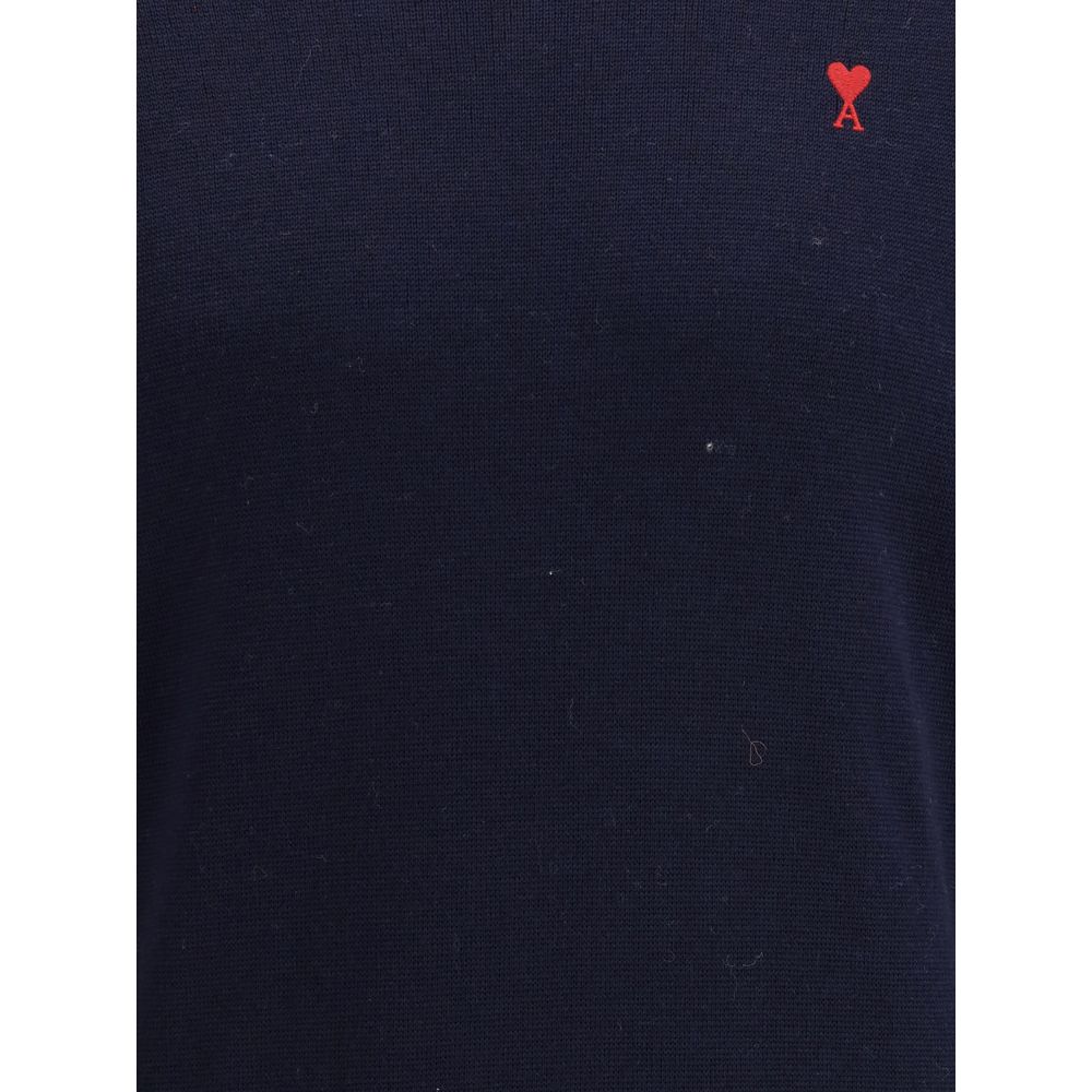 Ami Paris Blue Cotton Sweatshirt Ami Paris