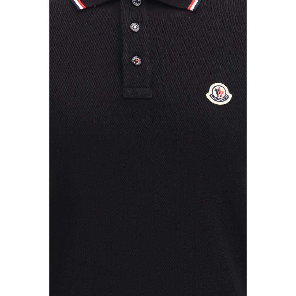 Moncler Black Cotton Polo Shirt Moncler
