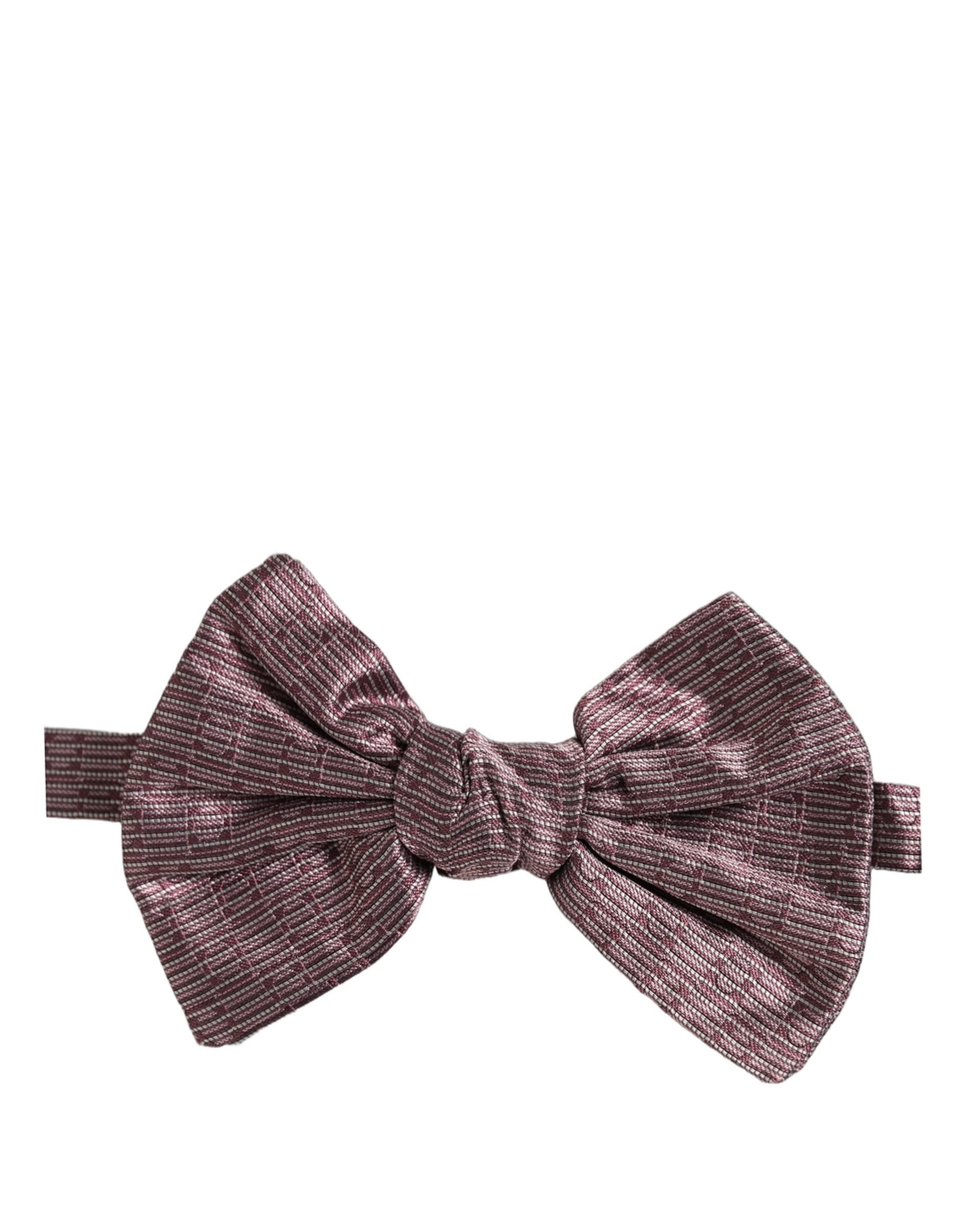 Dolce & Gabbana Men Maroon 100% Silk Adjustable Neck Papillon Bow Tie Dolce & Gabbana