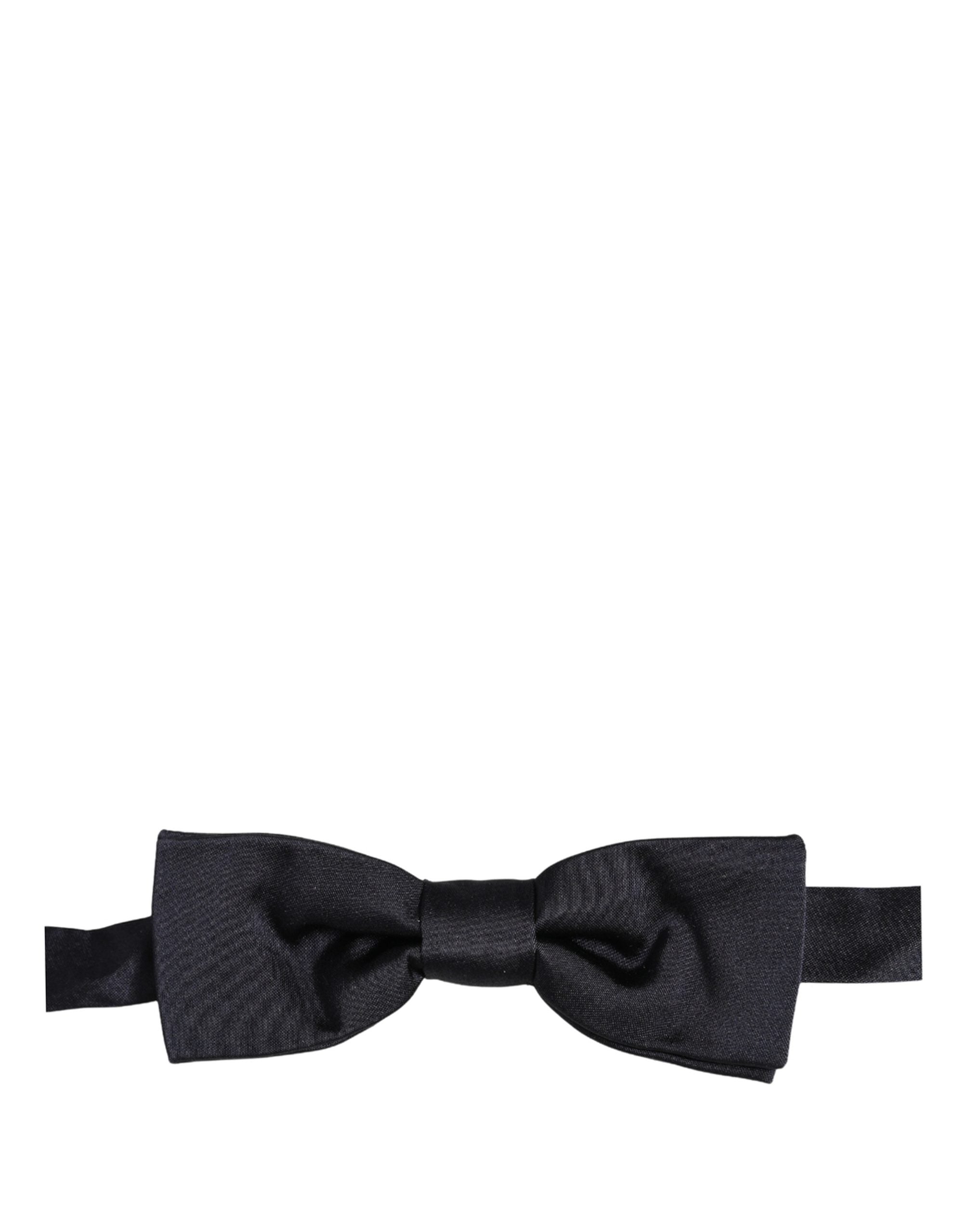 Dolce & Gabbana Men Dark Blue 100% Silk Adjustable Neck Papillon Bow Tie Dolce & Gabbana