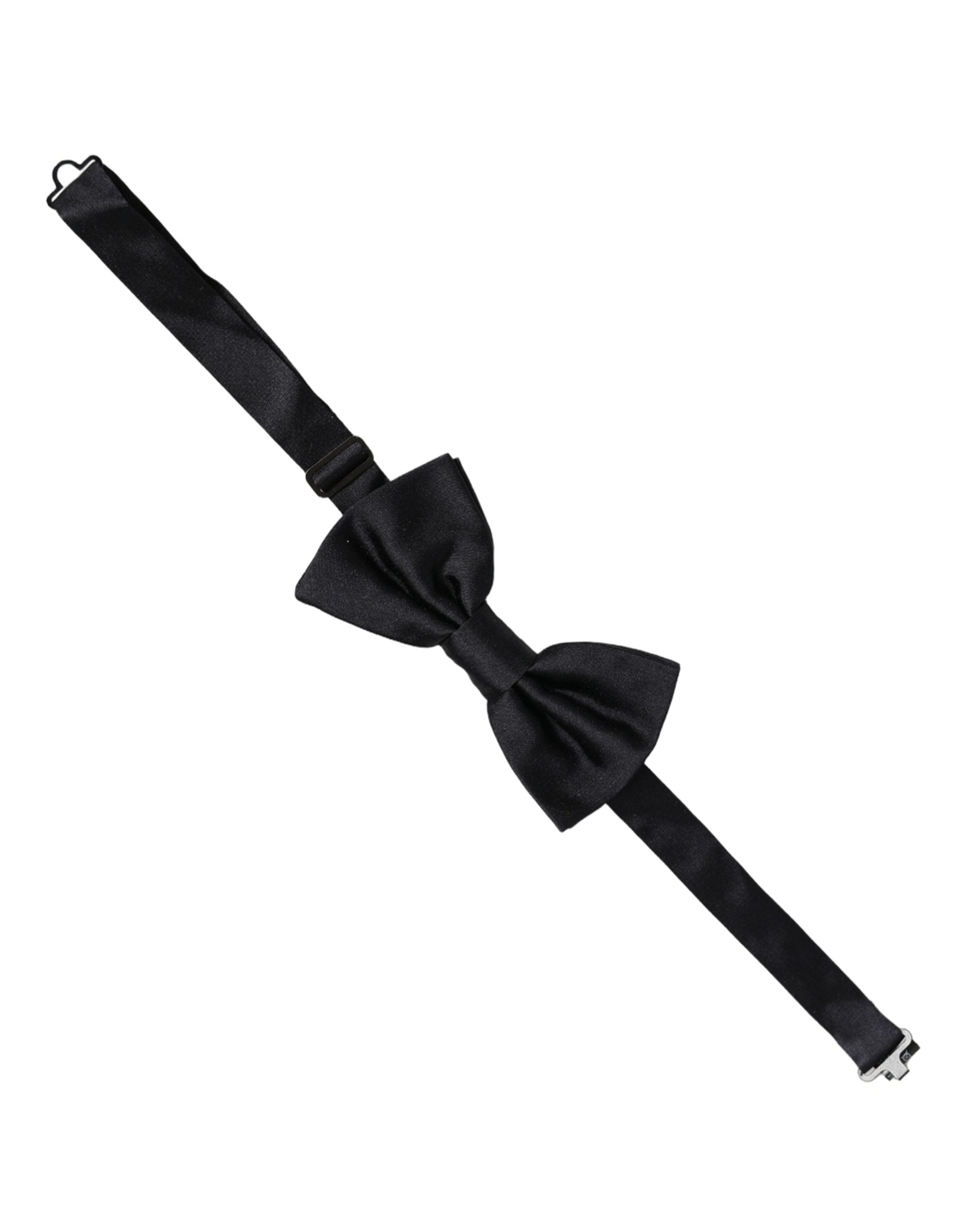 Dolce & Gabbana Men Black 100% Silk Adjustable Neck Papillon Bow Tie Dolce & Gabbana