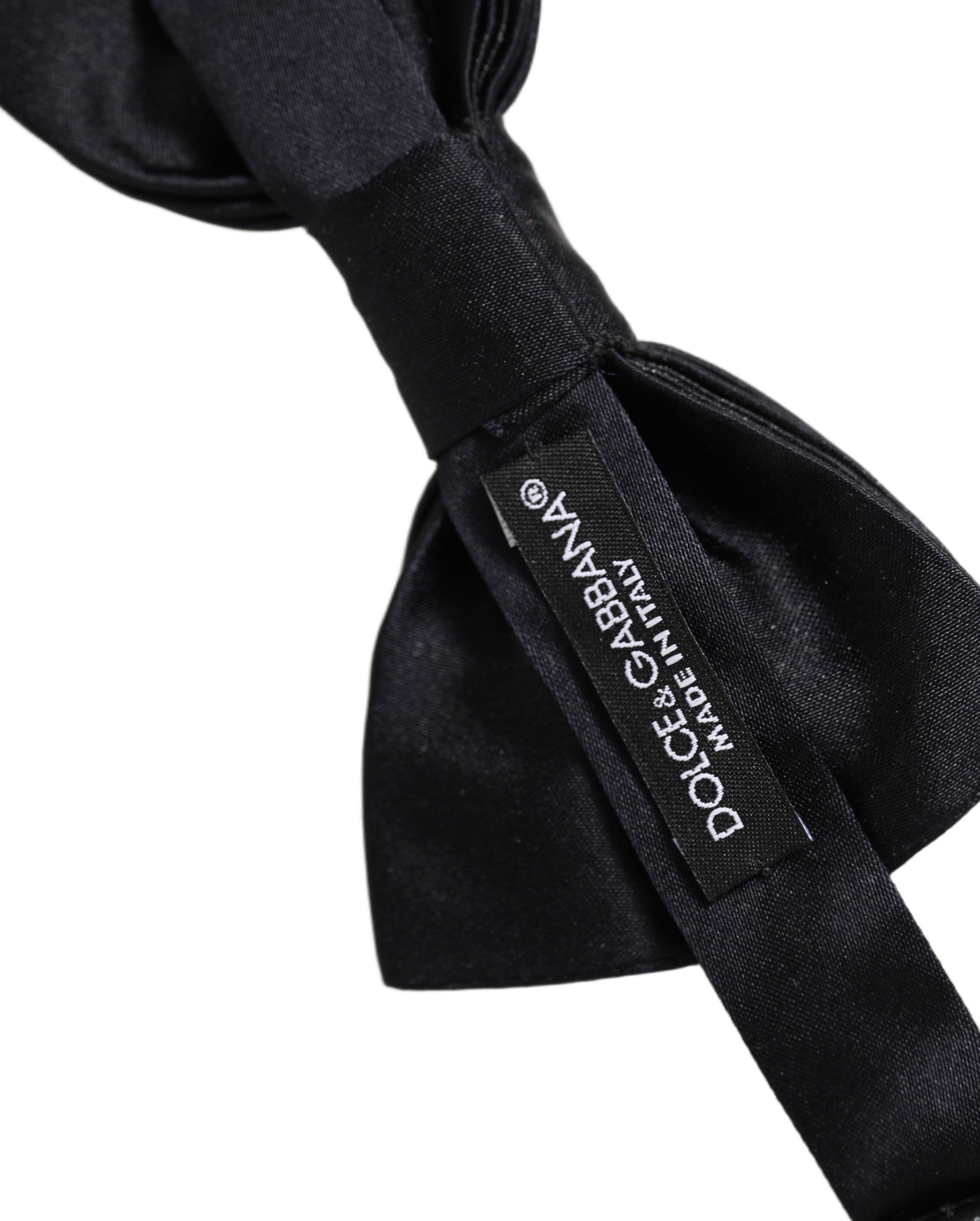 Dolce & Gabbana Men Black 100% Silk Adjustable Neck Papillon Bow Tie Dolce & Gabbana
