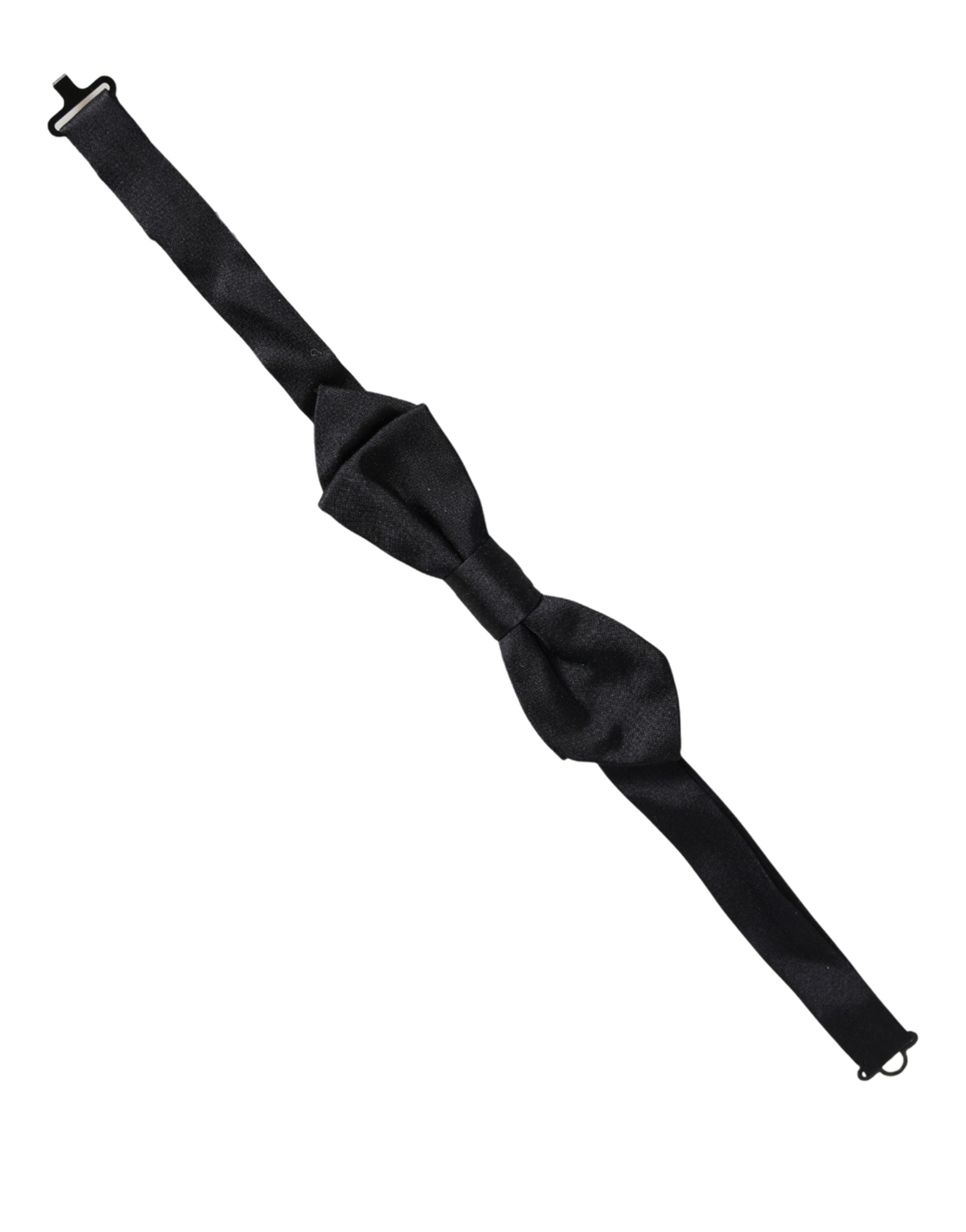 Dolce & Gabbana Men Black 100% Silk Adjustable Neck Papillon Bow Tie Dolce & Gabbana