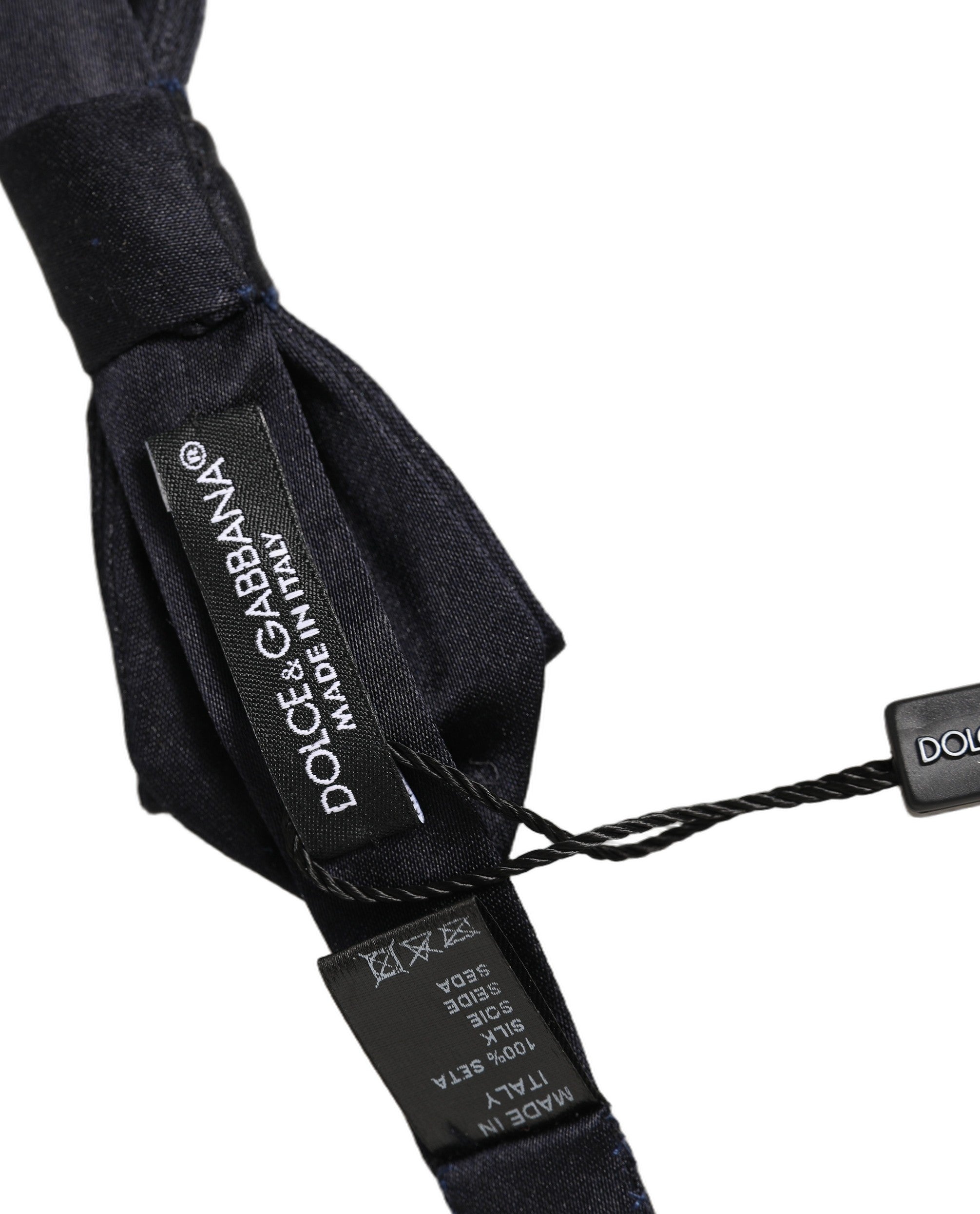 Dolce & Gabbana Men Black 100% Silk Adjustable Neck Papillon Bow Tie Dolce & Gabbana