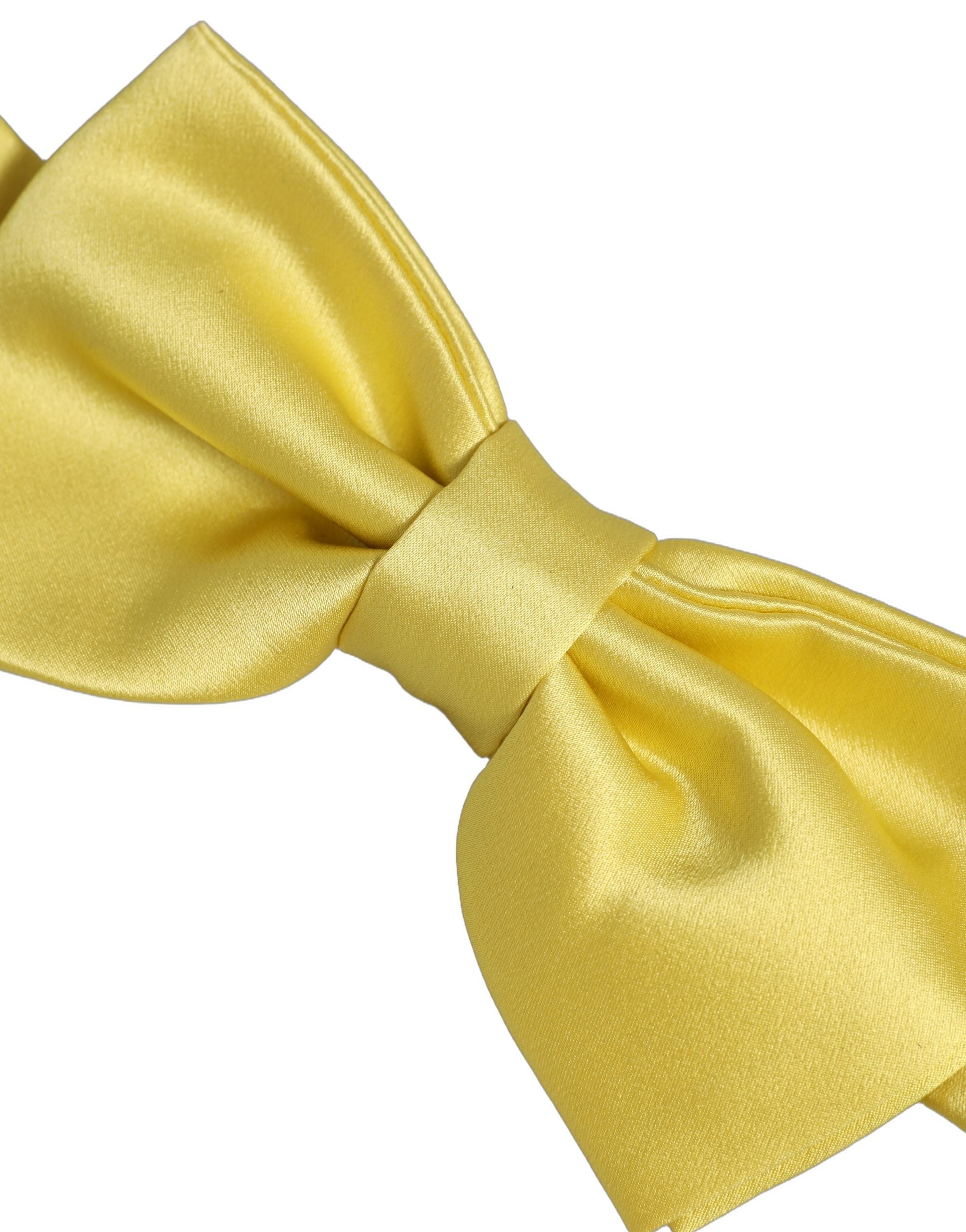 Dolce & Gabbana Men Yellow 100% Silk Adjustable Neck Papillon Bow Tie Dolce & Gabbana