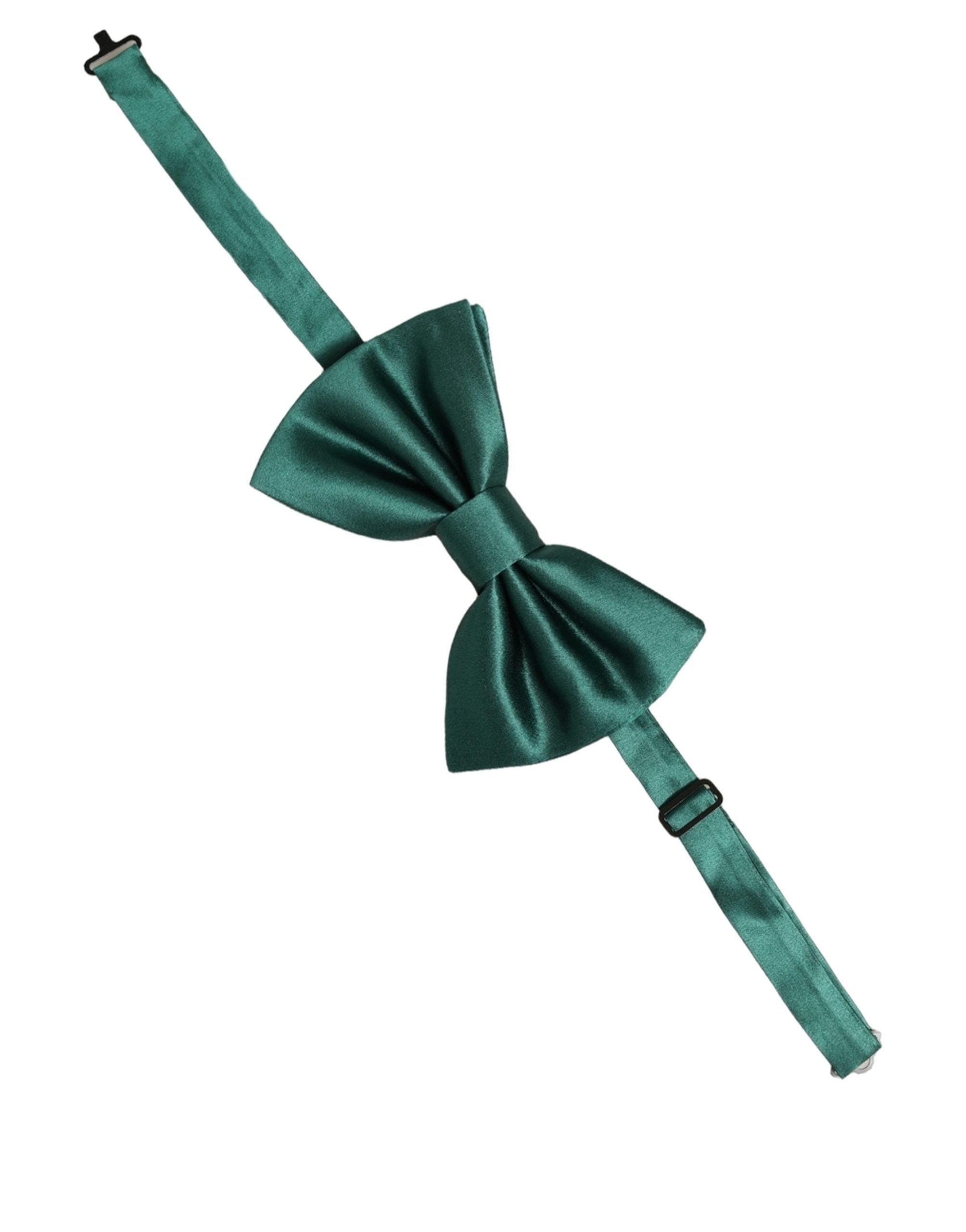 Dolce & Gabbana Men Green 100% Silk Adjustable Neck Papillon Bow Tie Dolce & Gabbana