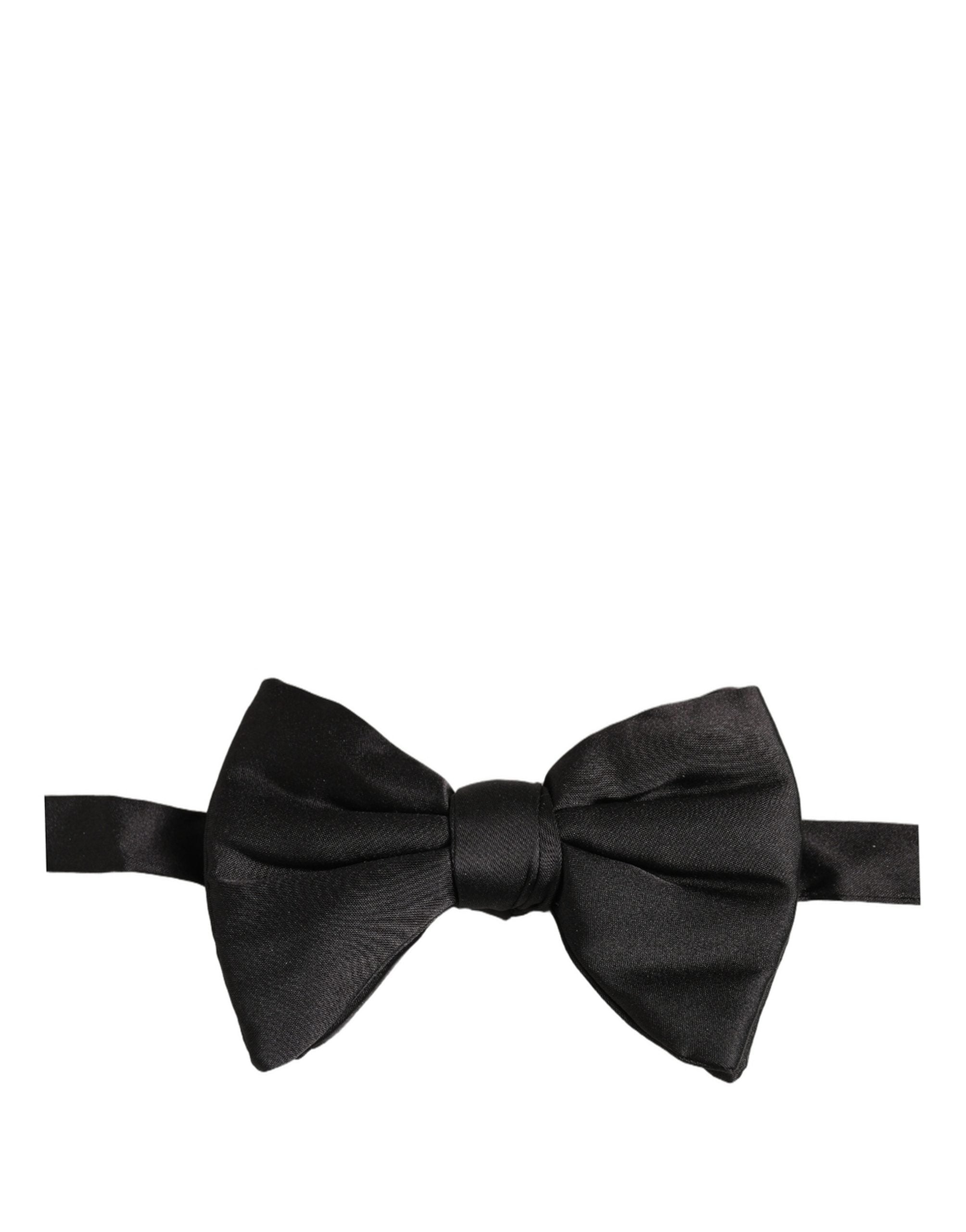 Dolce & Gabbana Men Black 100% Silk Adjustable Neck Papillon Bow Tie Dolce & Gabbana