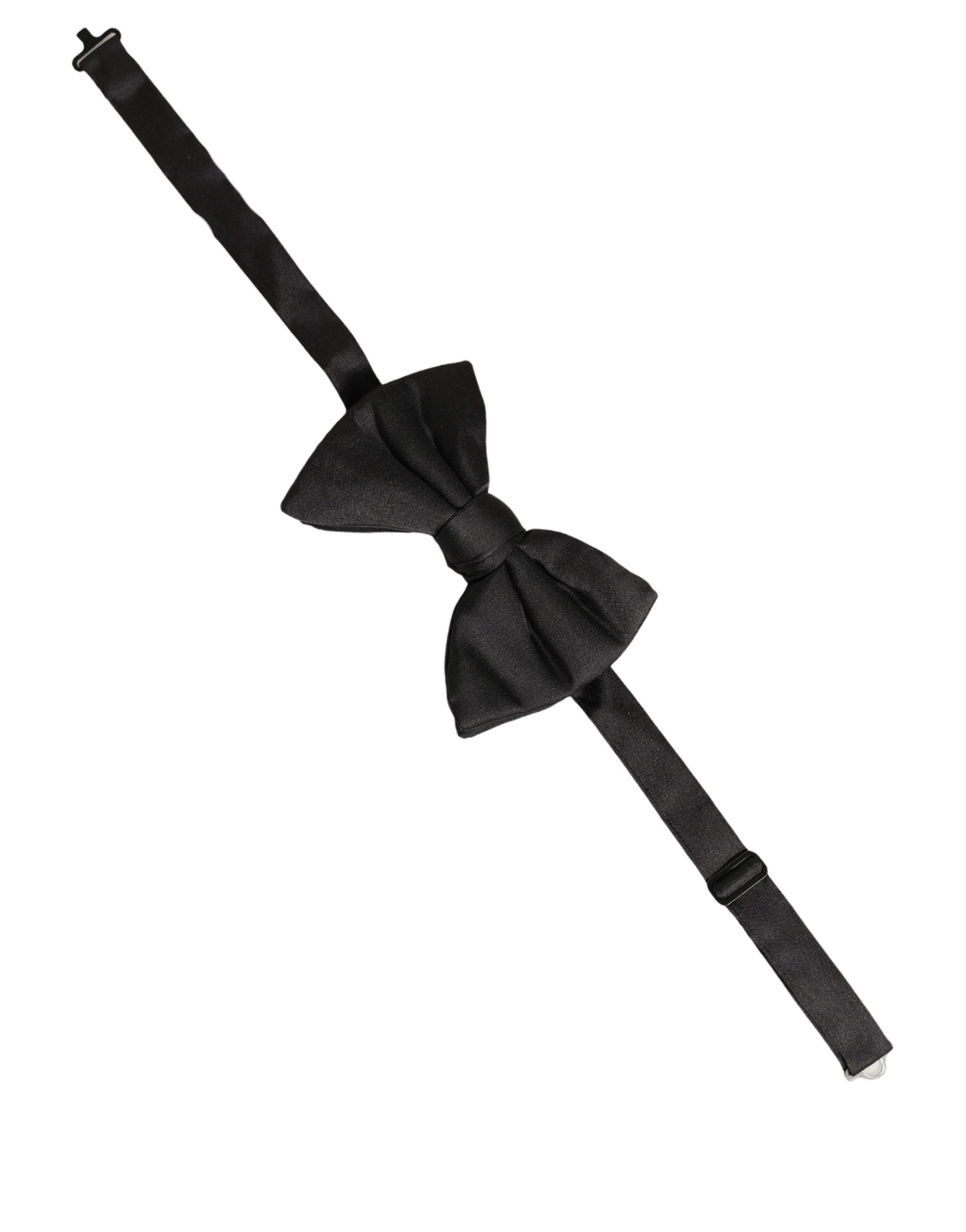 Dolce & Gabbana Men Black 100% Silk Adjustable Neck Papillon Bow Tie Dolce & Gabbana