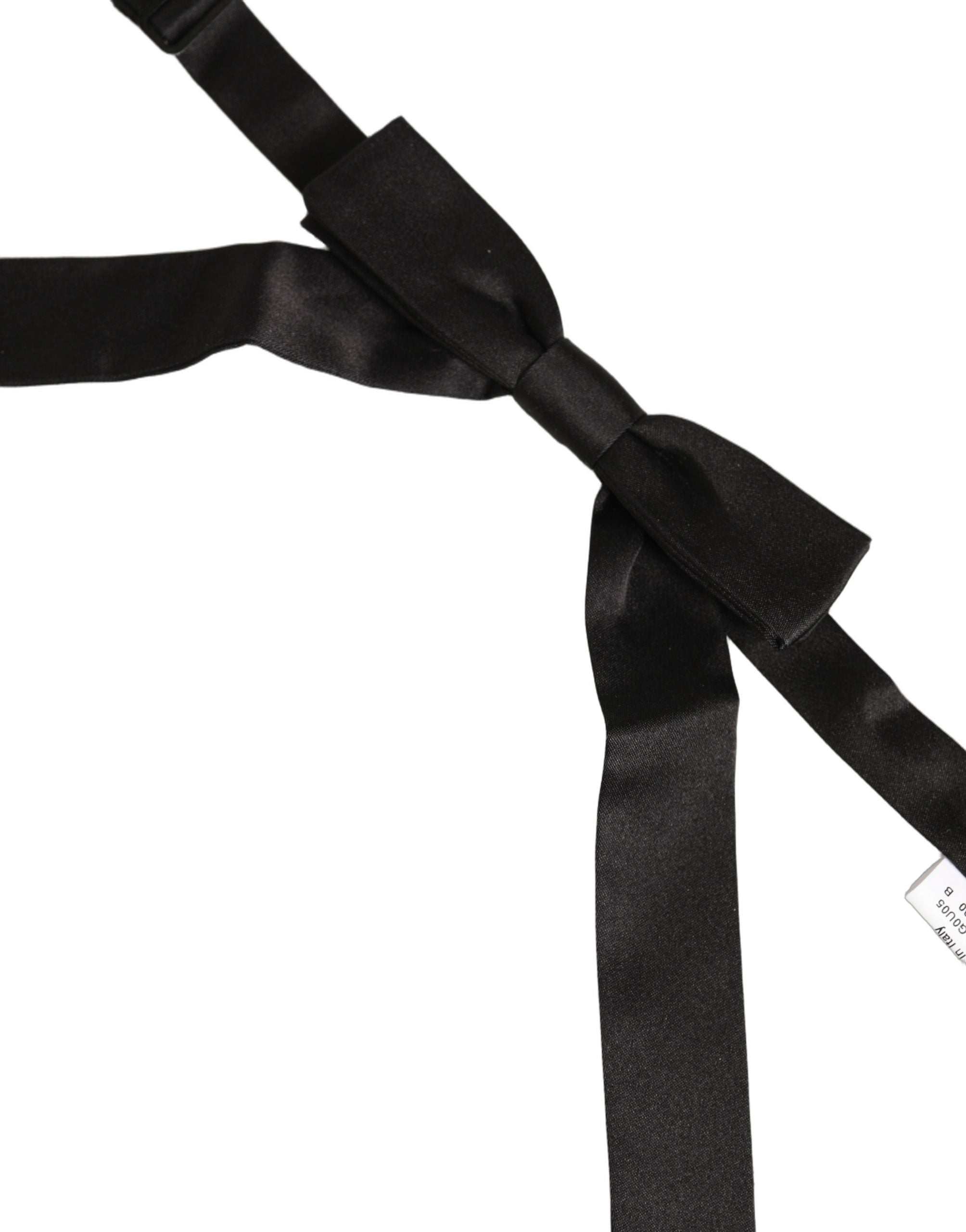 Dolce & Gabbana Men Black 100% SIlk Adjustable Neck Papillon Bow Tie Dolce & Gabbana