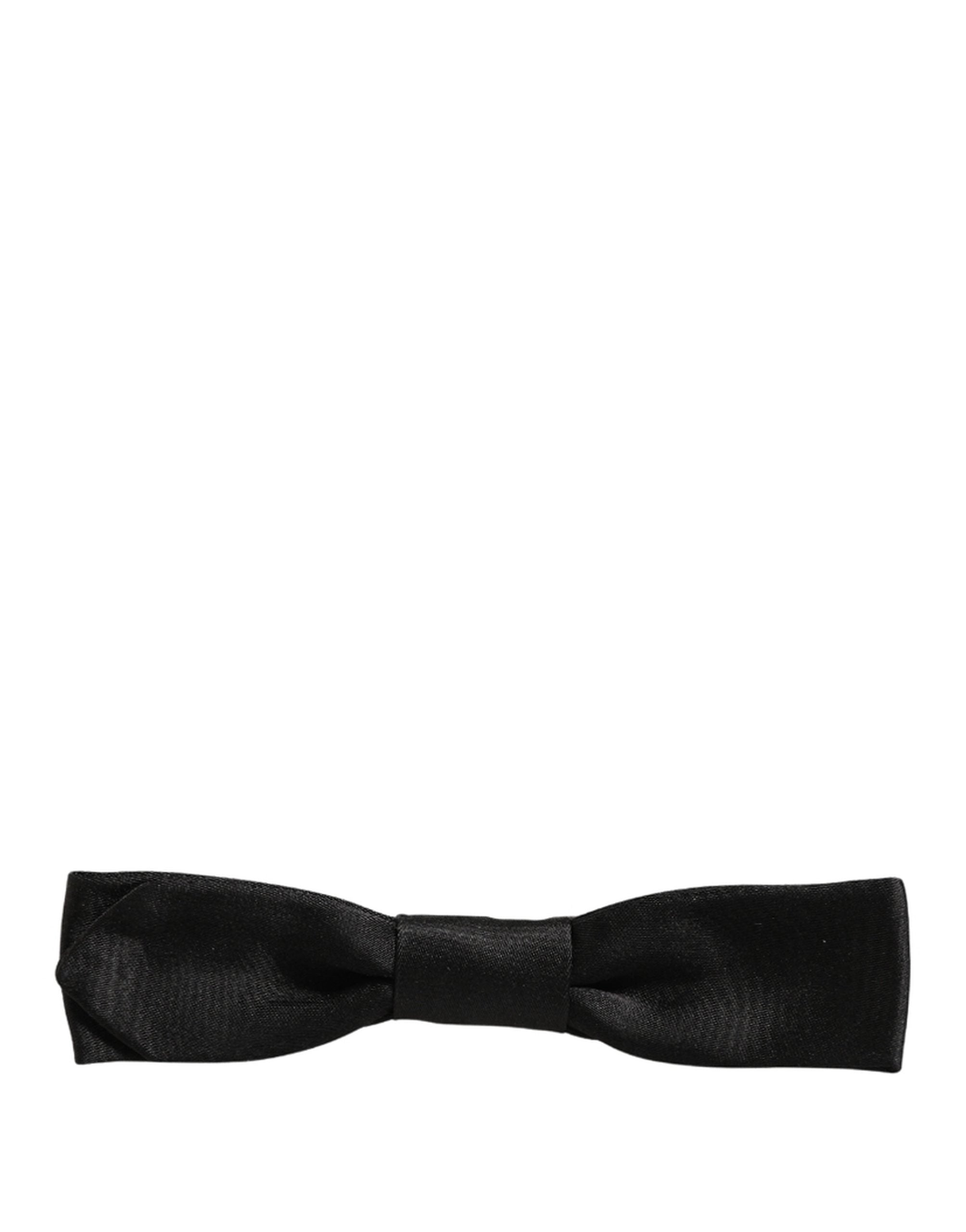 Dolce & Gabbana Men Black 100% SIlk Adjustable Neck Papillon Bow Tie Dolce & Gabbana
