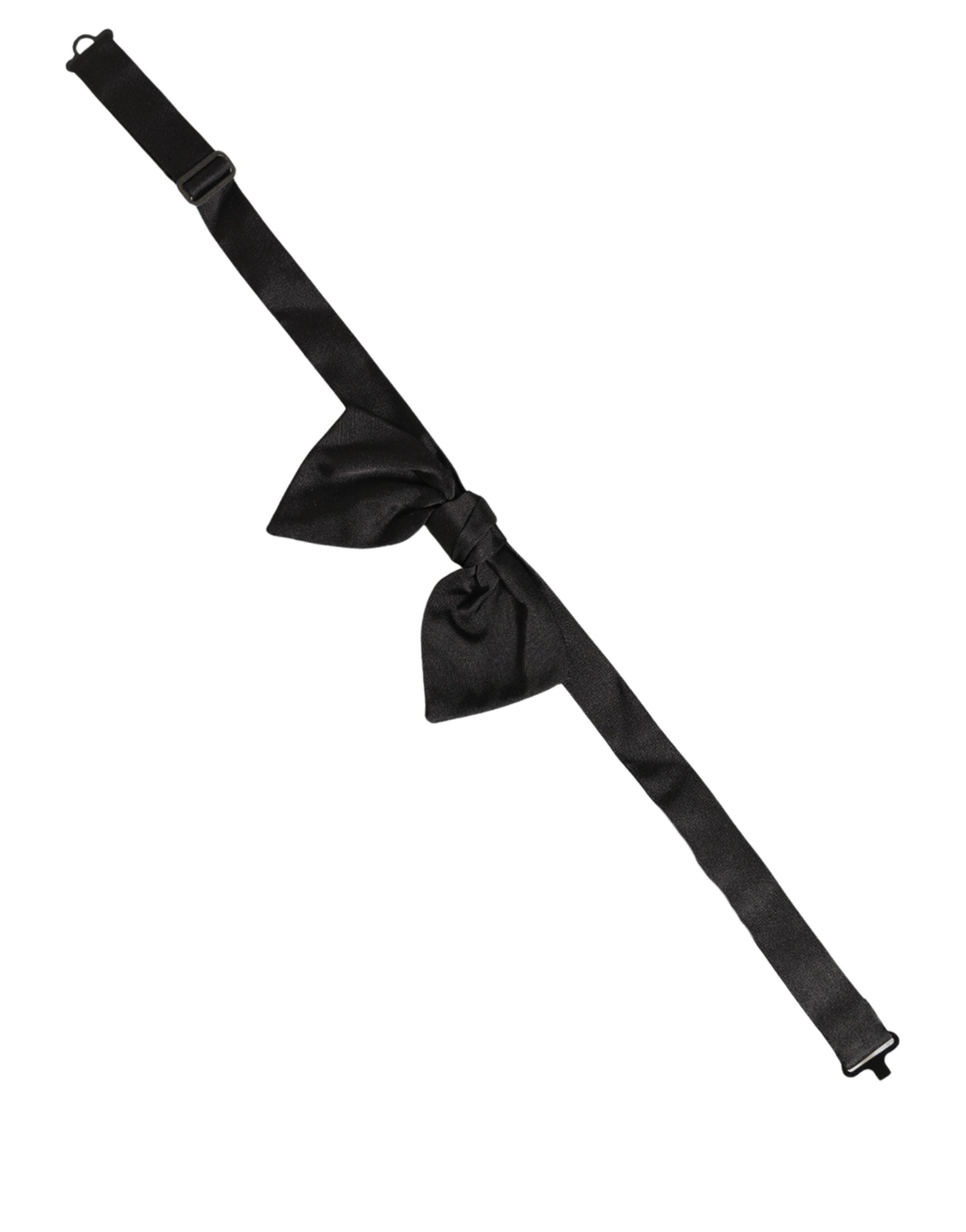 Dolce & Gabbana Men Black 100% SIlk Adjustable Neck Papillon Bow Tie Dolce & Gabbana