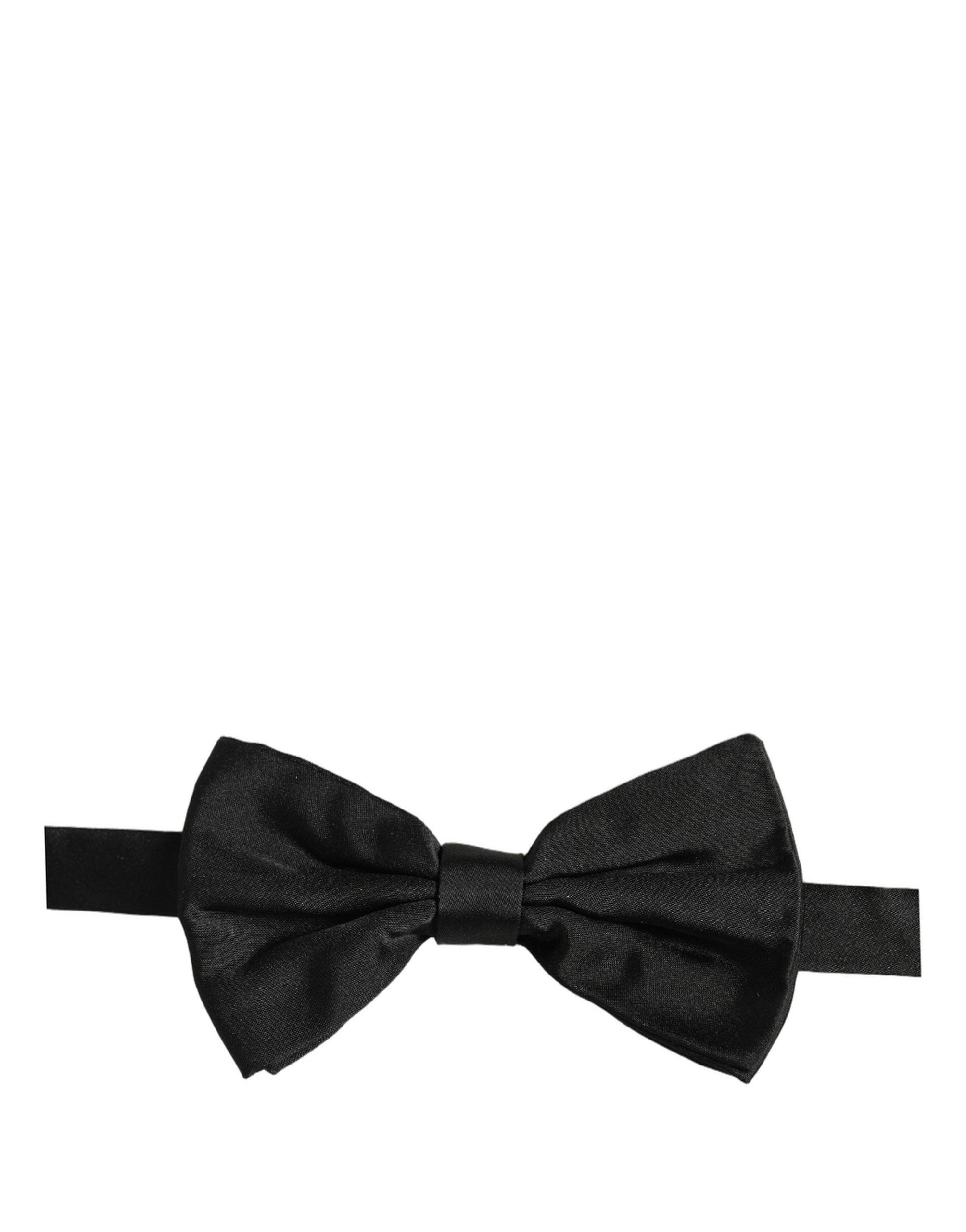Dolce & Gabbana Men Black 100% Silk Adjustable Neck Papillon Bow Tie Dolce & Gabbana